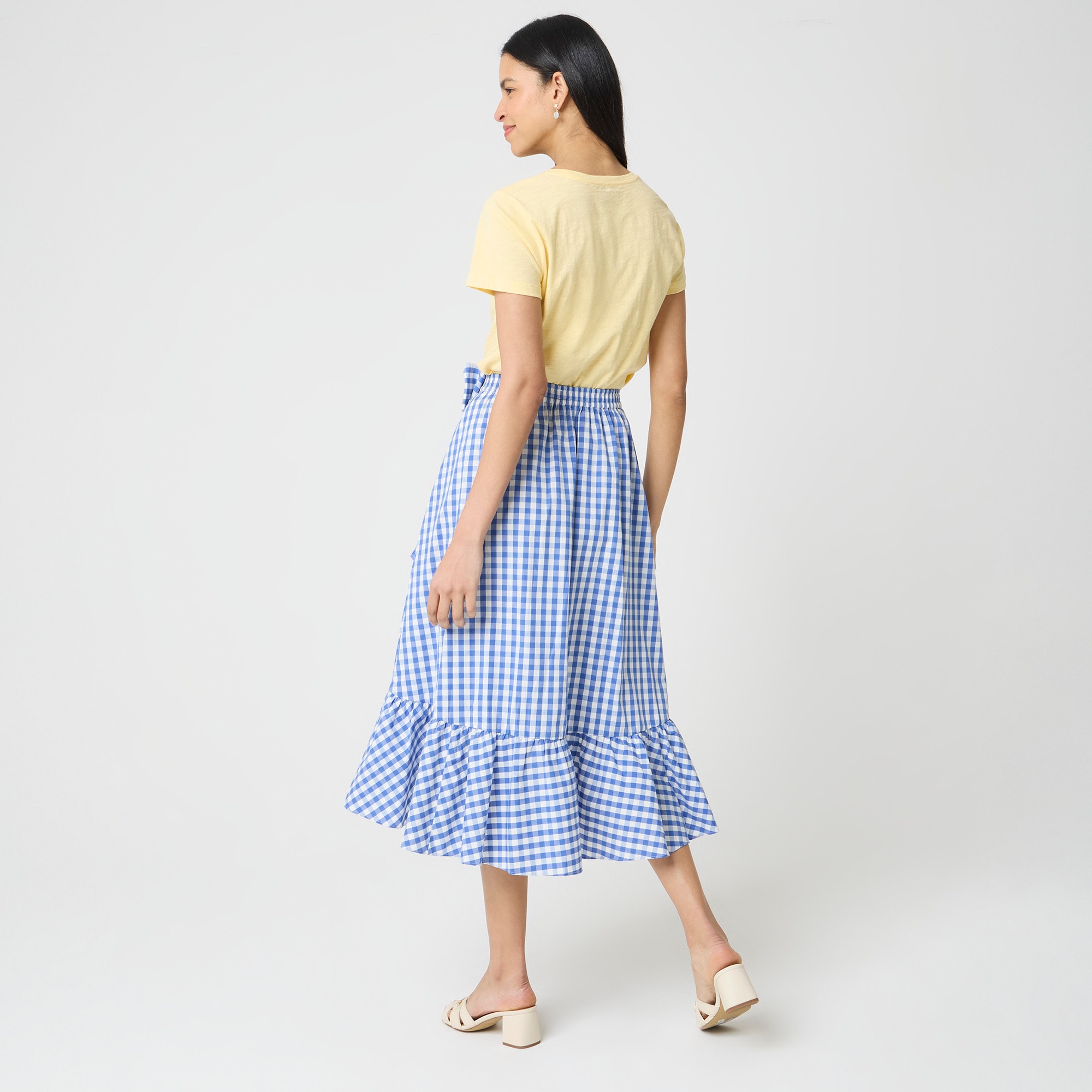 Poplin midi wrap skirt