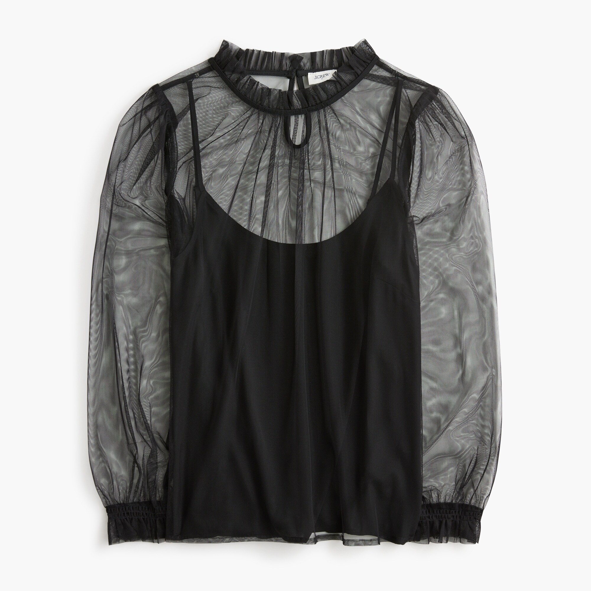 Tulle Ruffleneck Top For Women | Factory