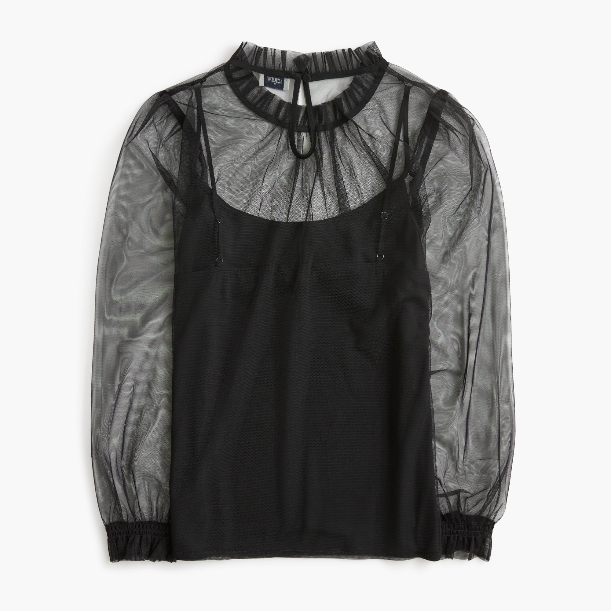 Tulle ruffleneck top