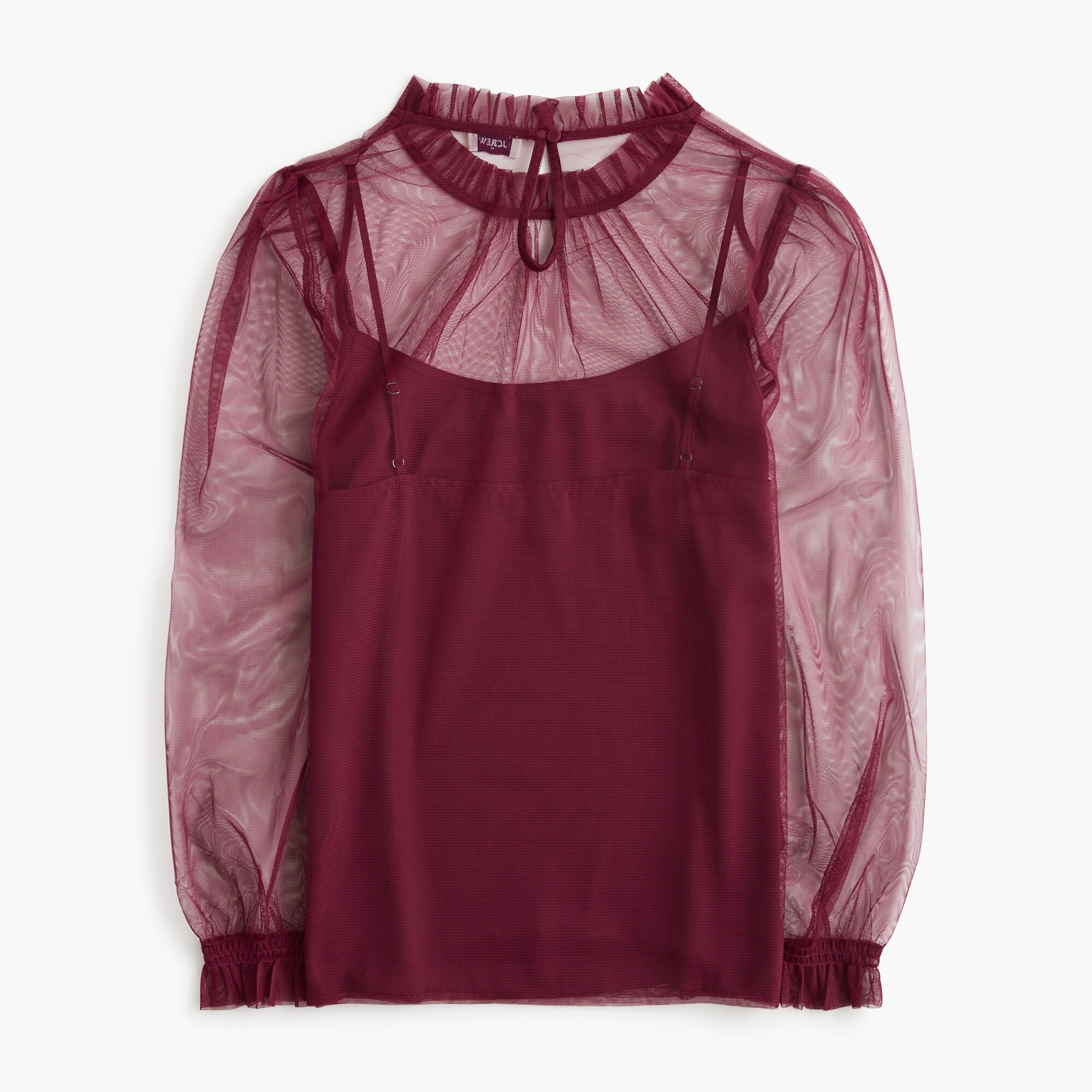 Tulle ruffleneck top