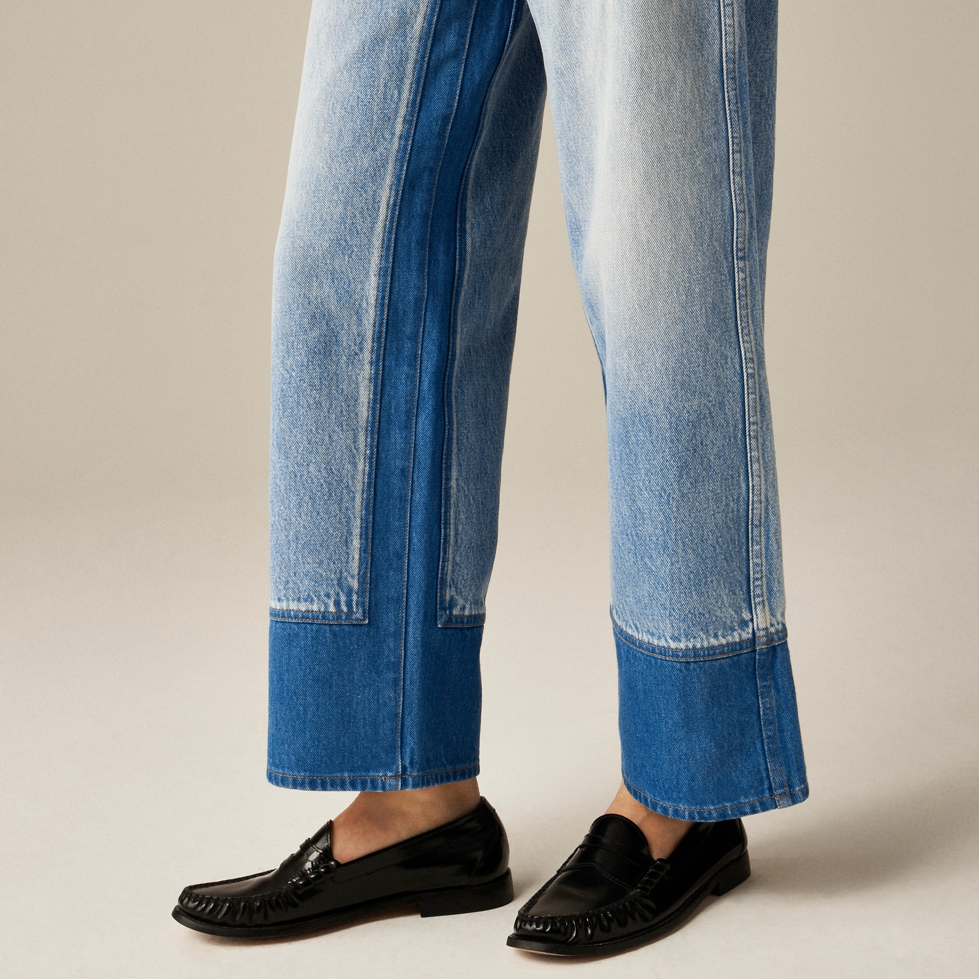 Everyday wide-leg ankle jean with washblocking