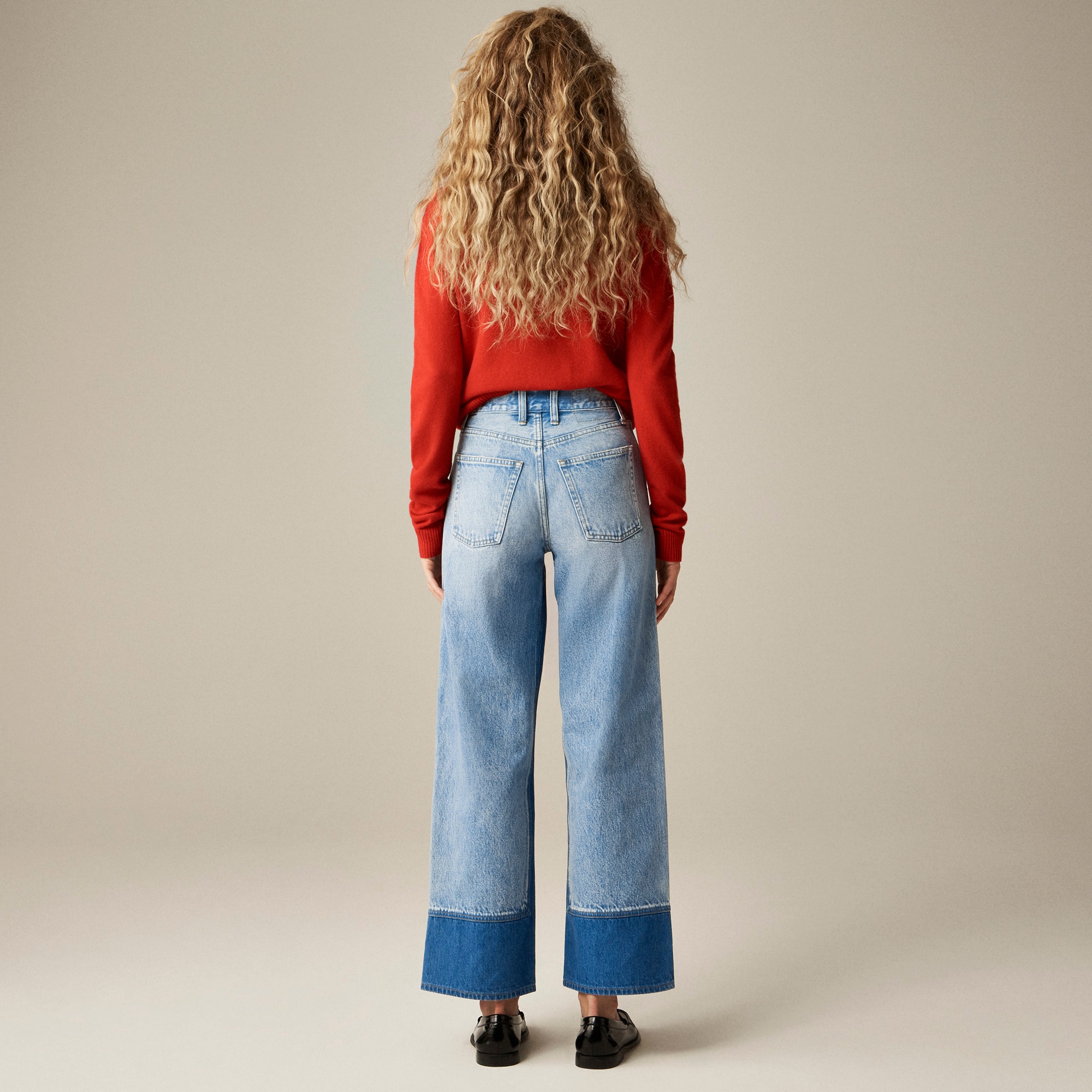 Everyday wide-leg ankle jean with washblocking