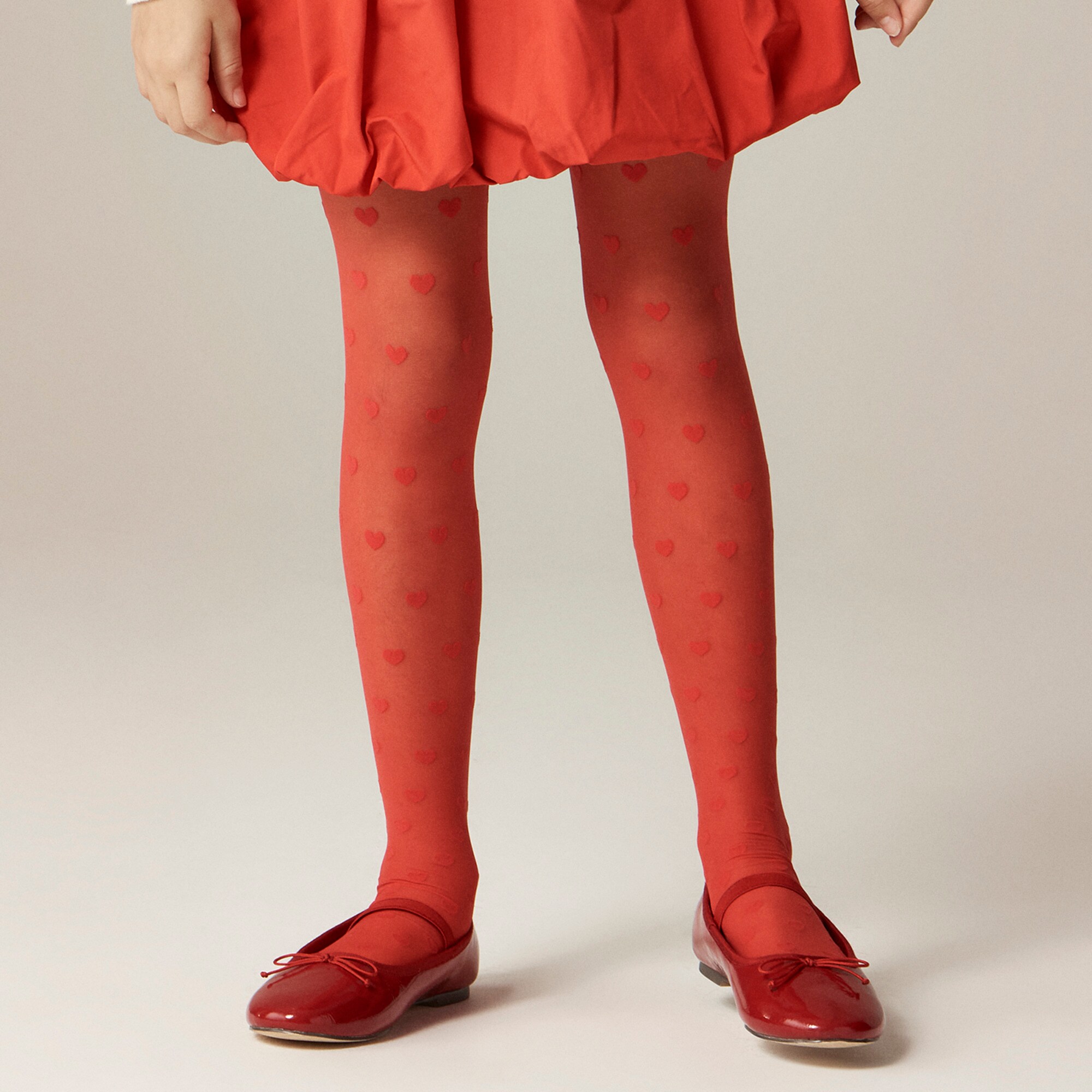 Girls' sheer heart tights