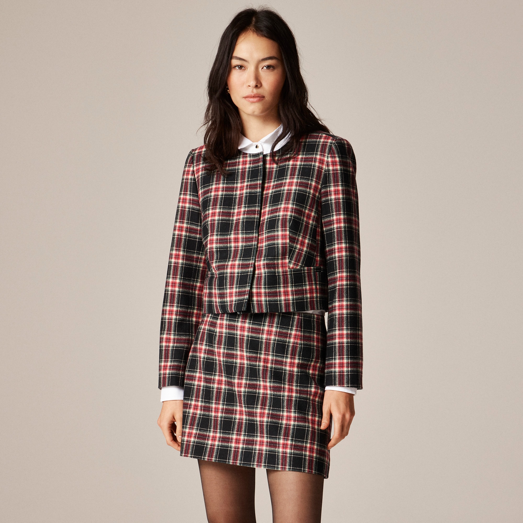 Bridgette Lady Jacket In Stewart Tartan For Women | J.Crew