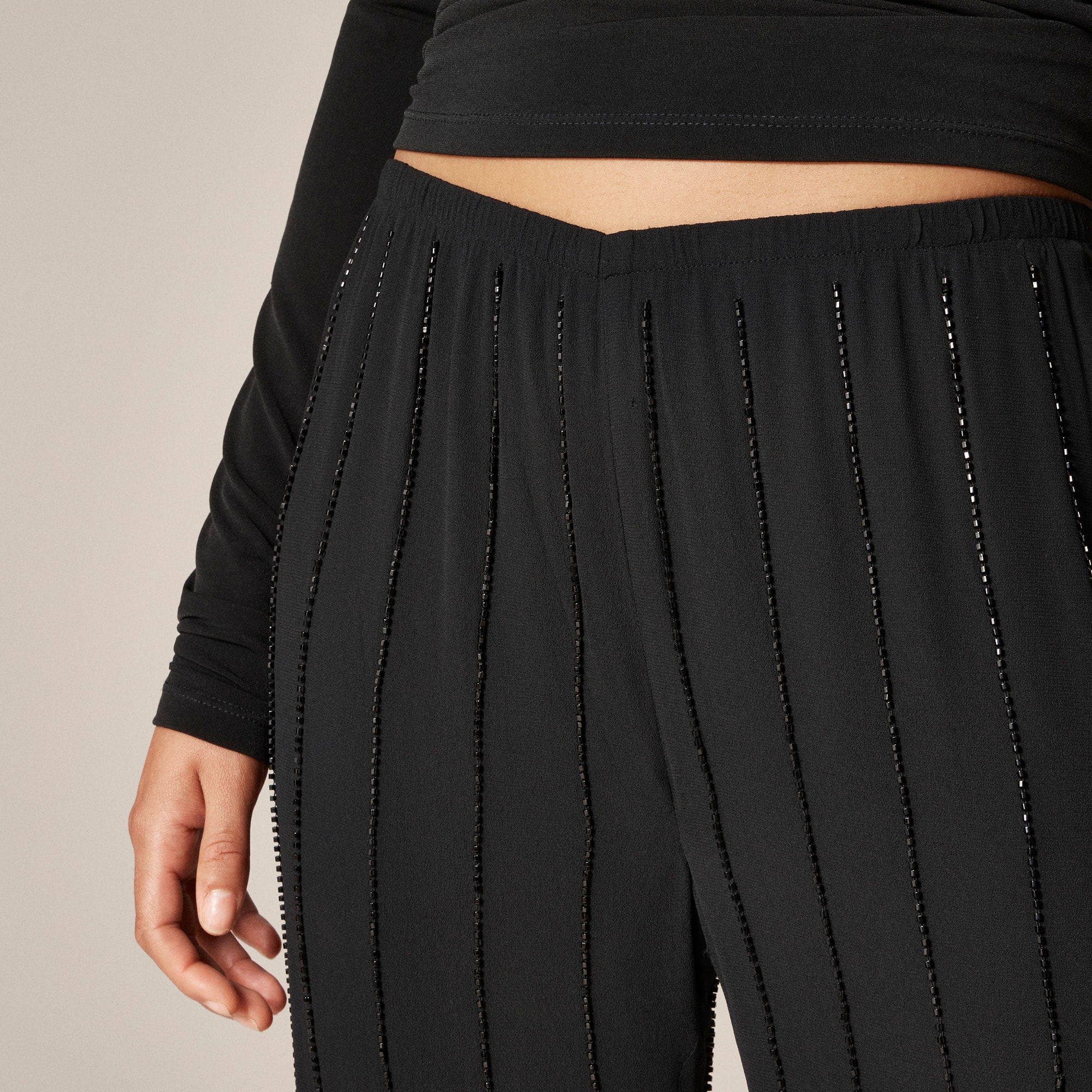 Collection beaded Cosmo pant with flounce hem
