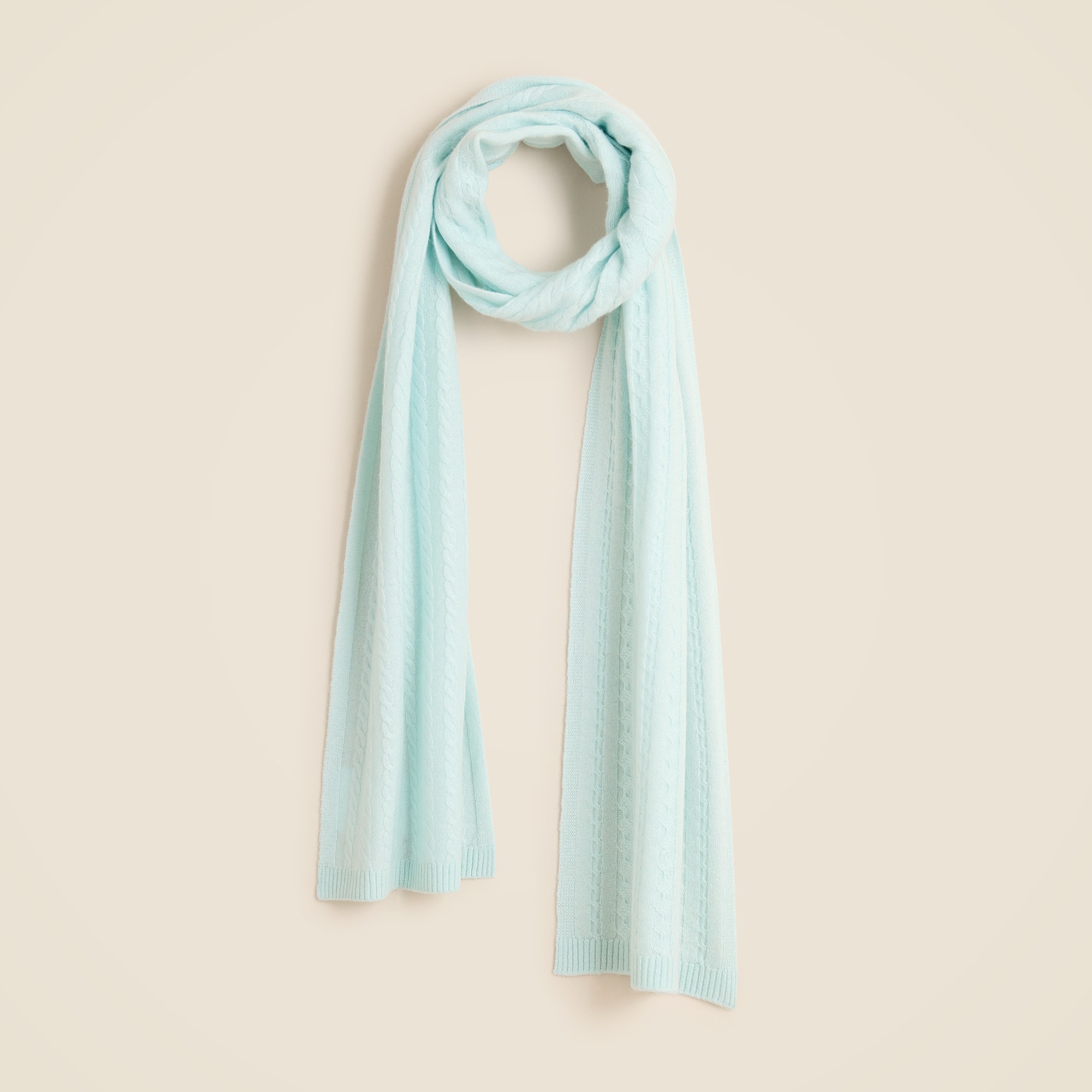 Cashmere cable-knit scarf