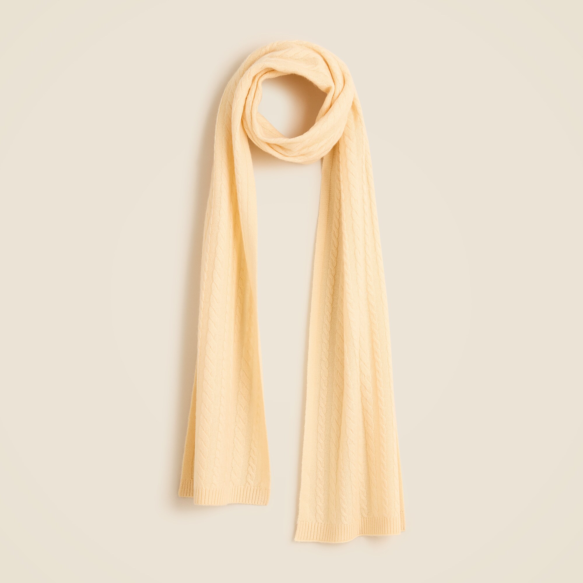 Cashmere cable-knit scarf