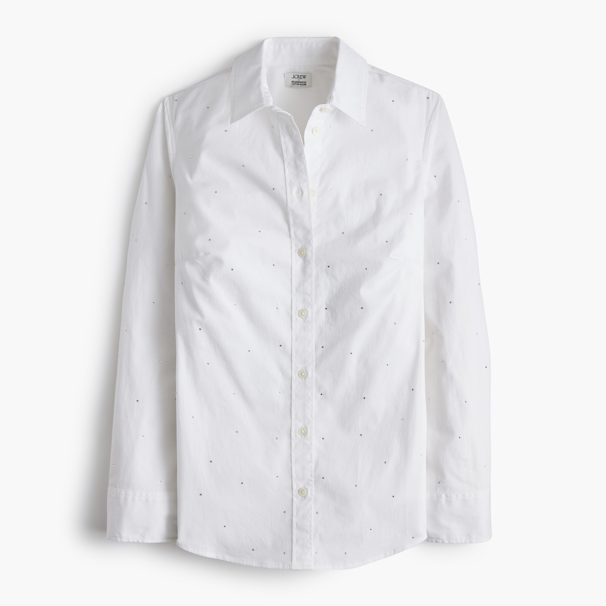 Jewel-embellished button-up shirt