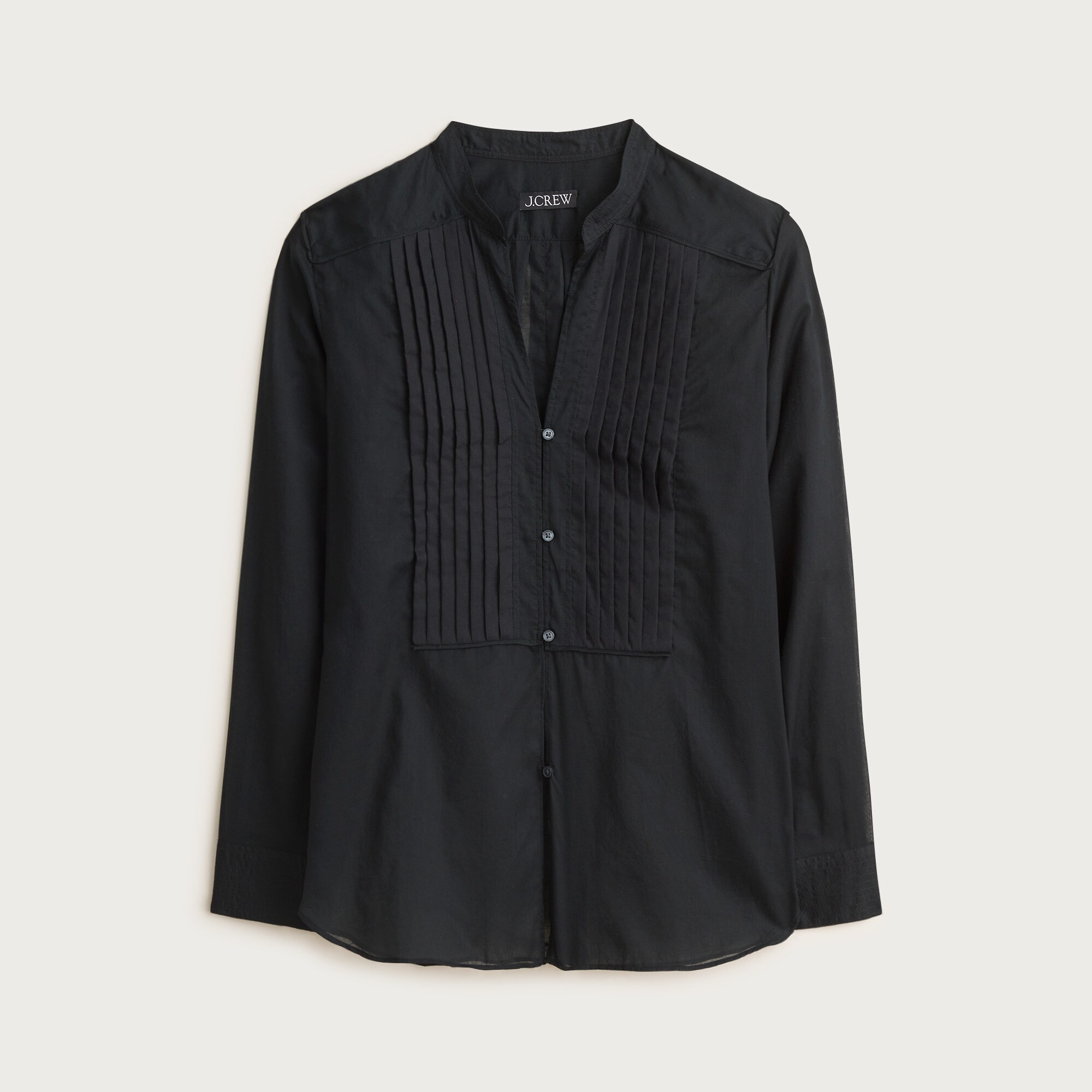 Pintuck top in cotton voile