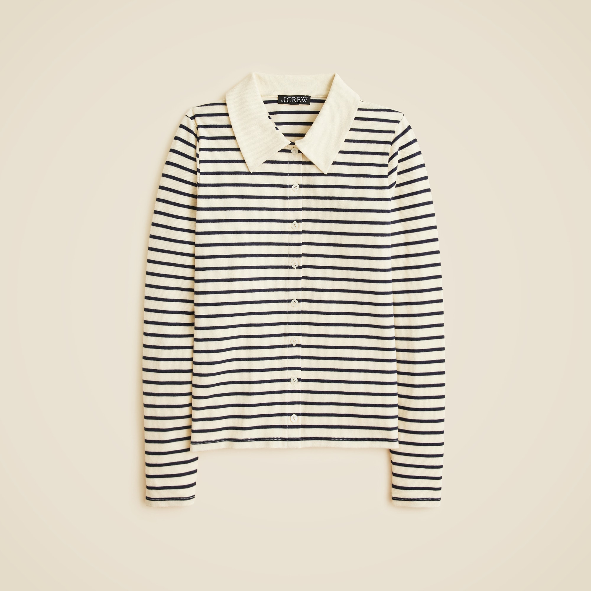 Soft rib cardigan top in stripe