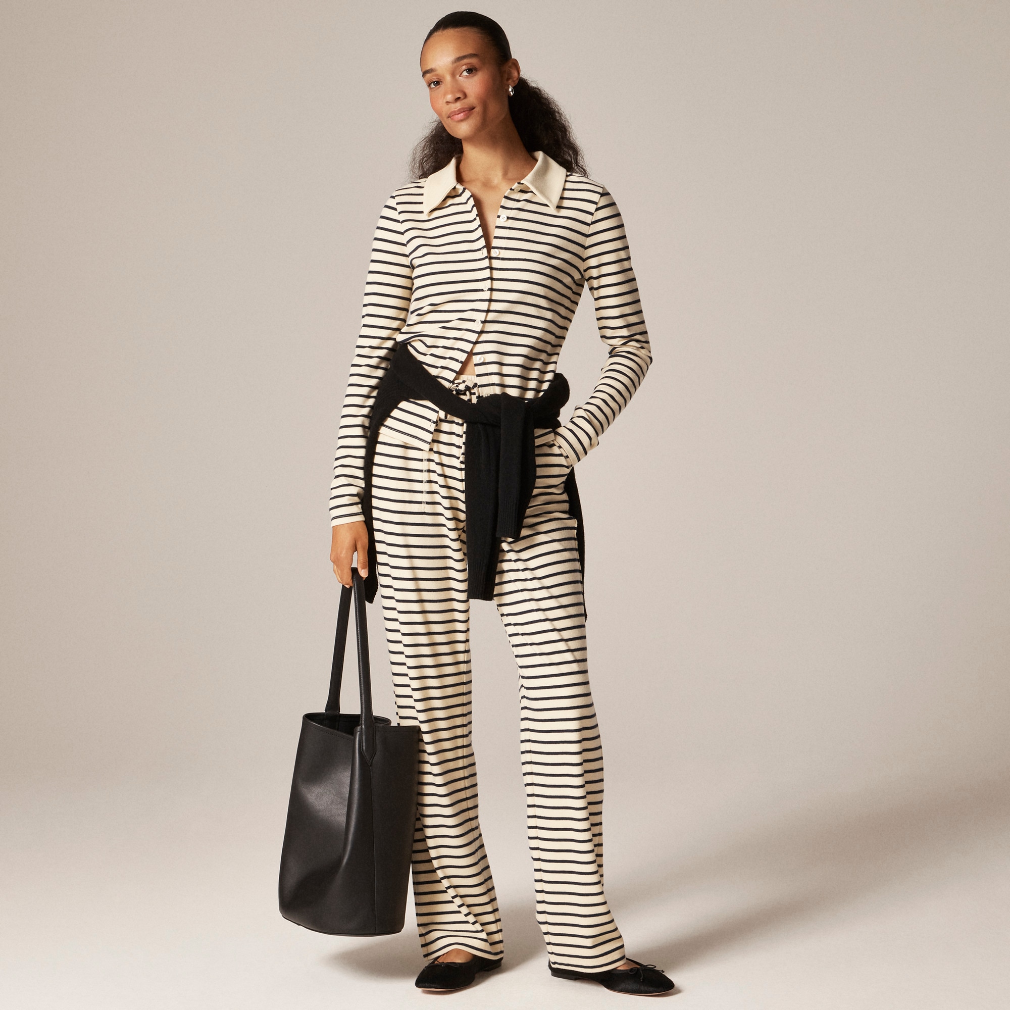 Soft Rib Cardigan Top In Stripe For Women | J.Crew