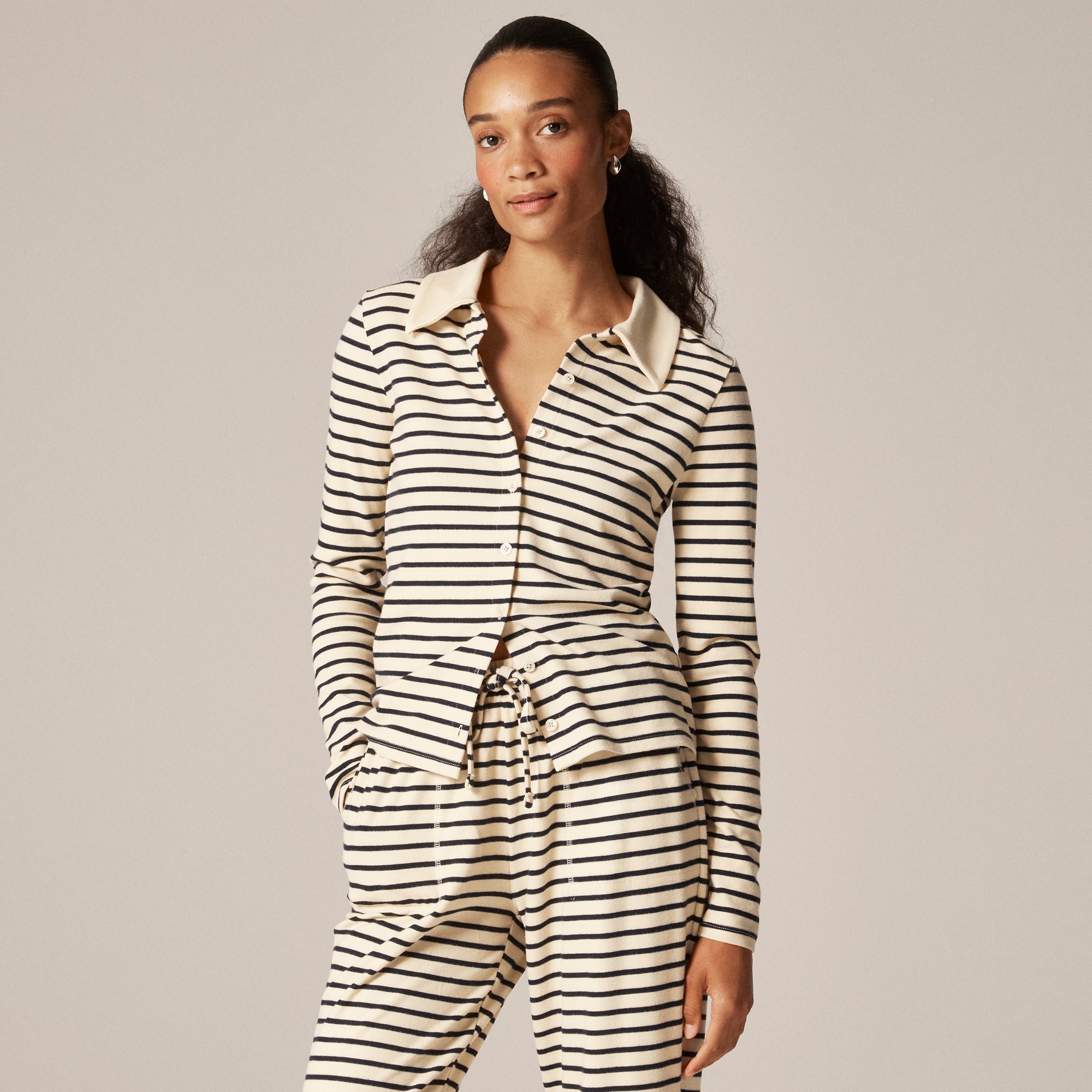Soft Rib Cardigan Top In Stripe For Women | J.Crew