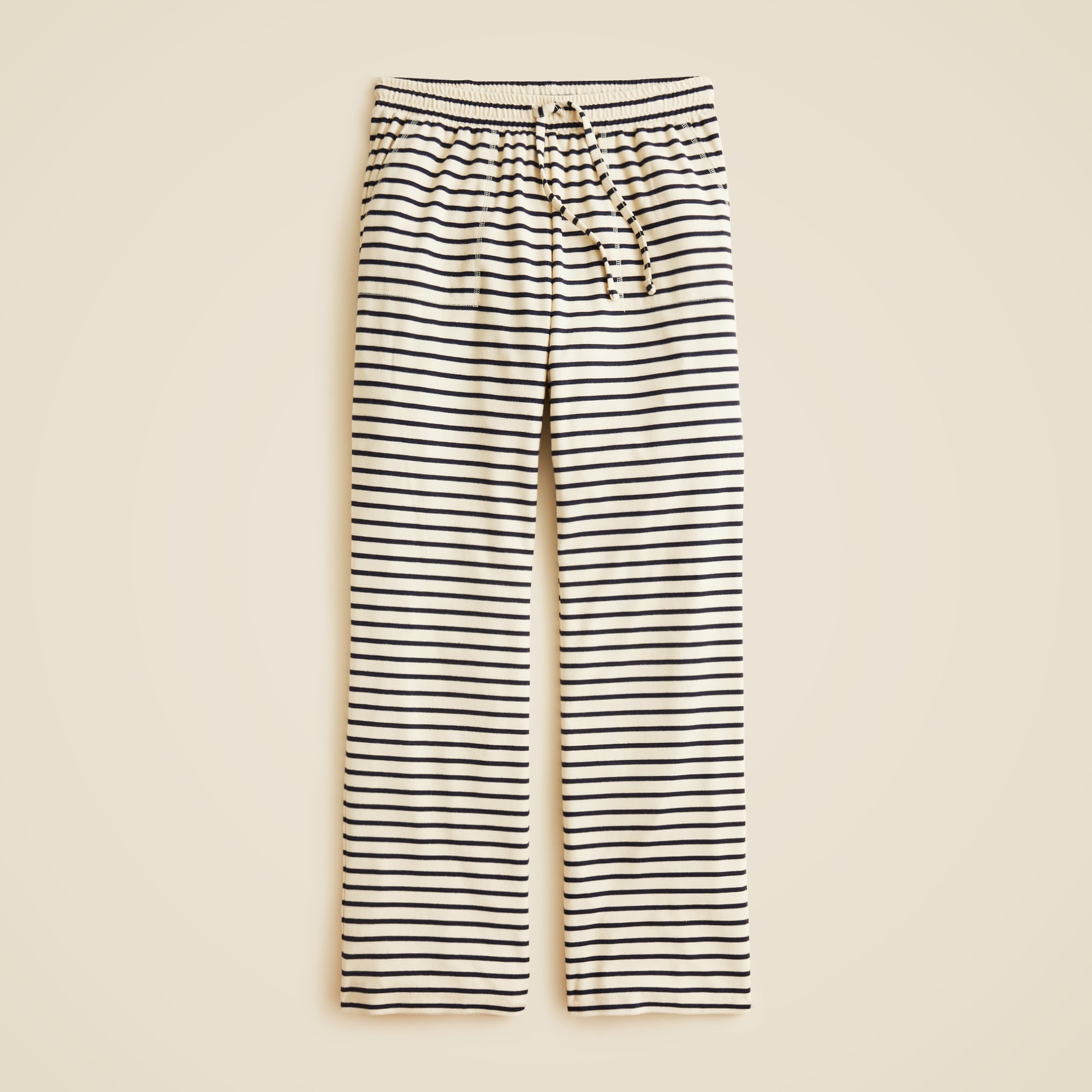 Soft rib wide-leg pant in stripe