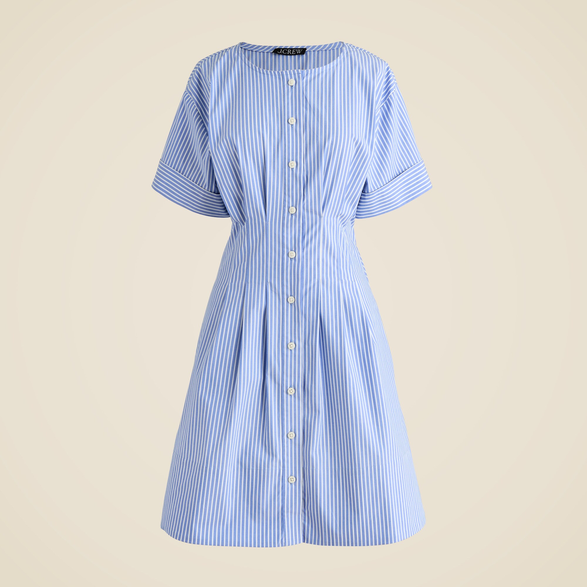 Wren Mini Shirt-dress In Striped Cotton-blend Poplin For Women | J.Crew
