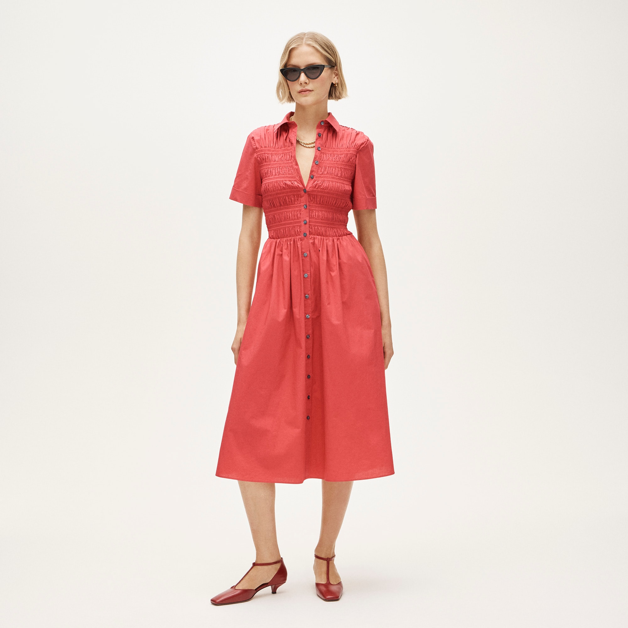 womens Elsie shirt-dress in cotton poplin