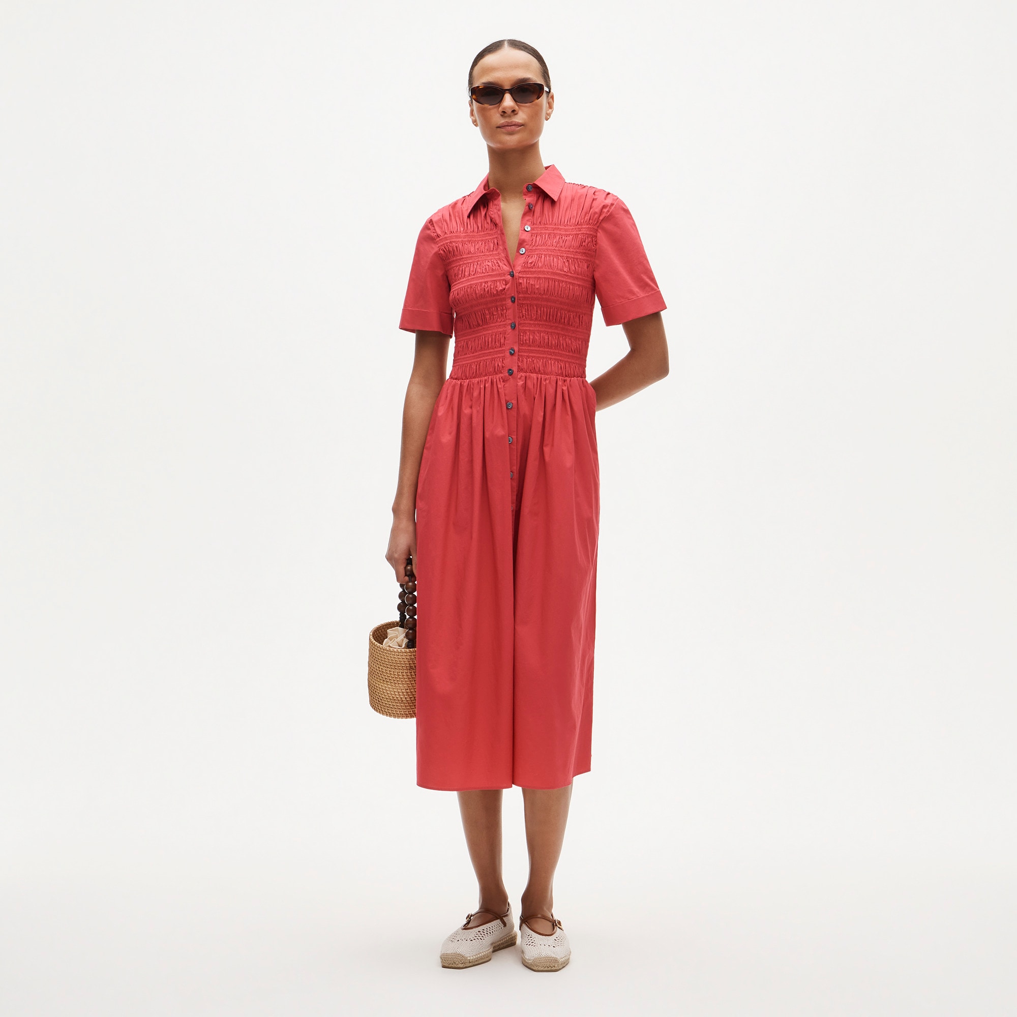 Elsie shirt-dress in cotton poplin