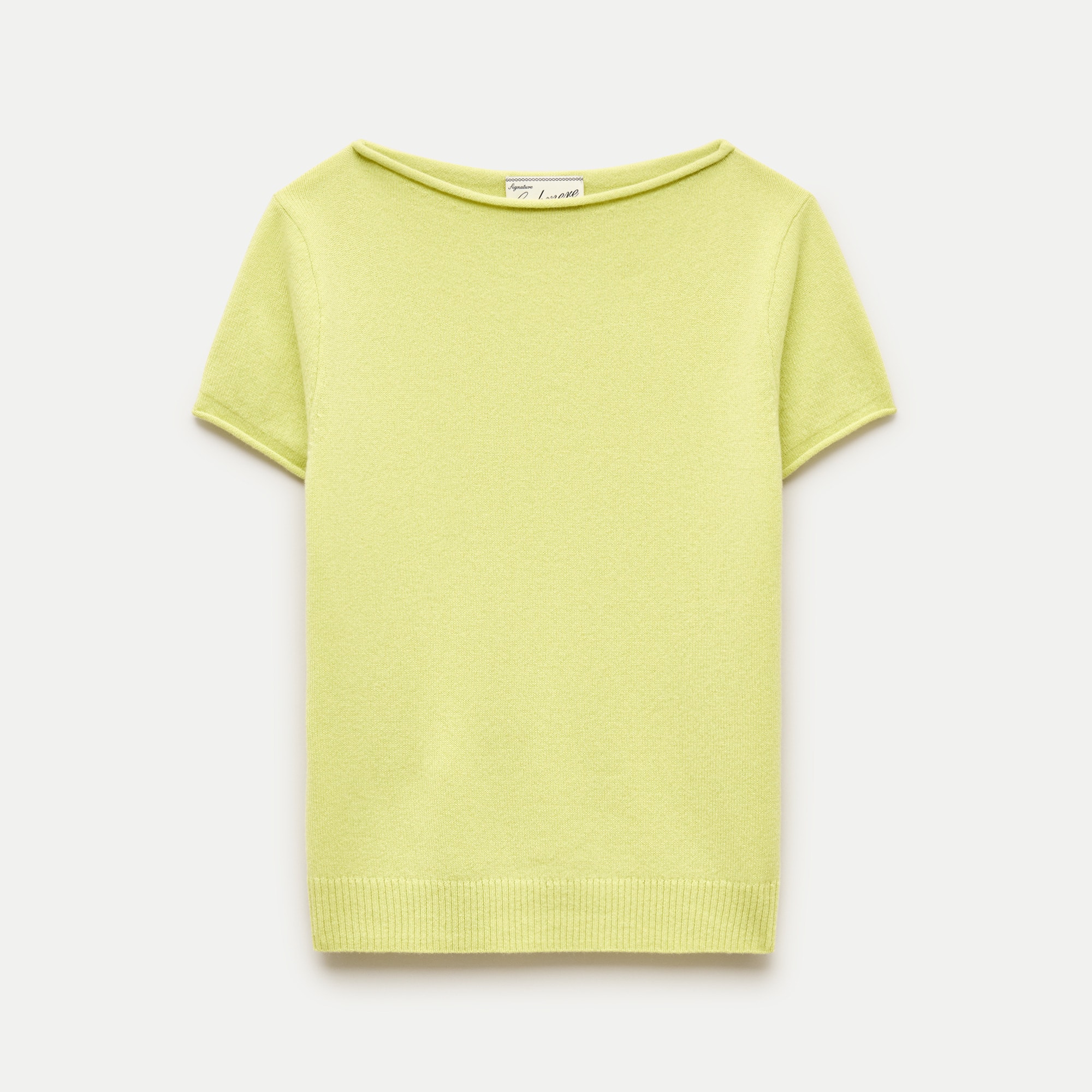 Rolled cashmere boatneck sweater-tee