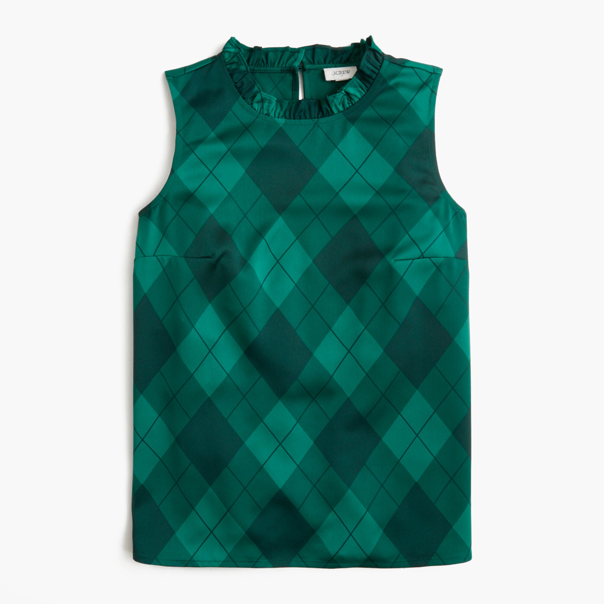 Sleeveless ruffleneck top