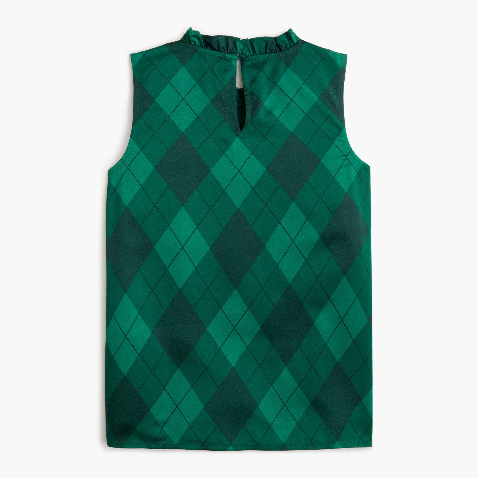 Sleeveless ruffleneck top