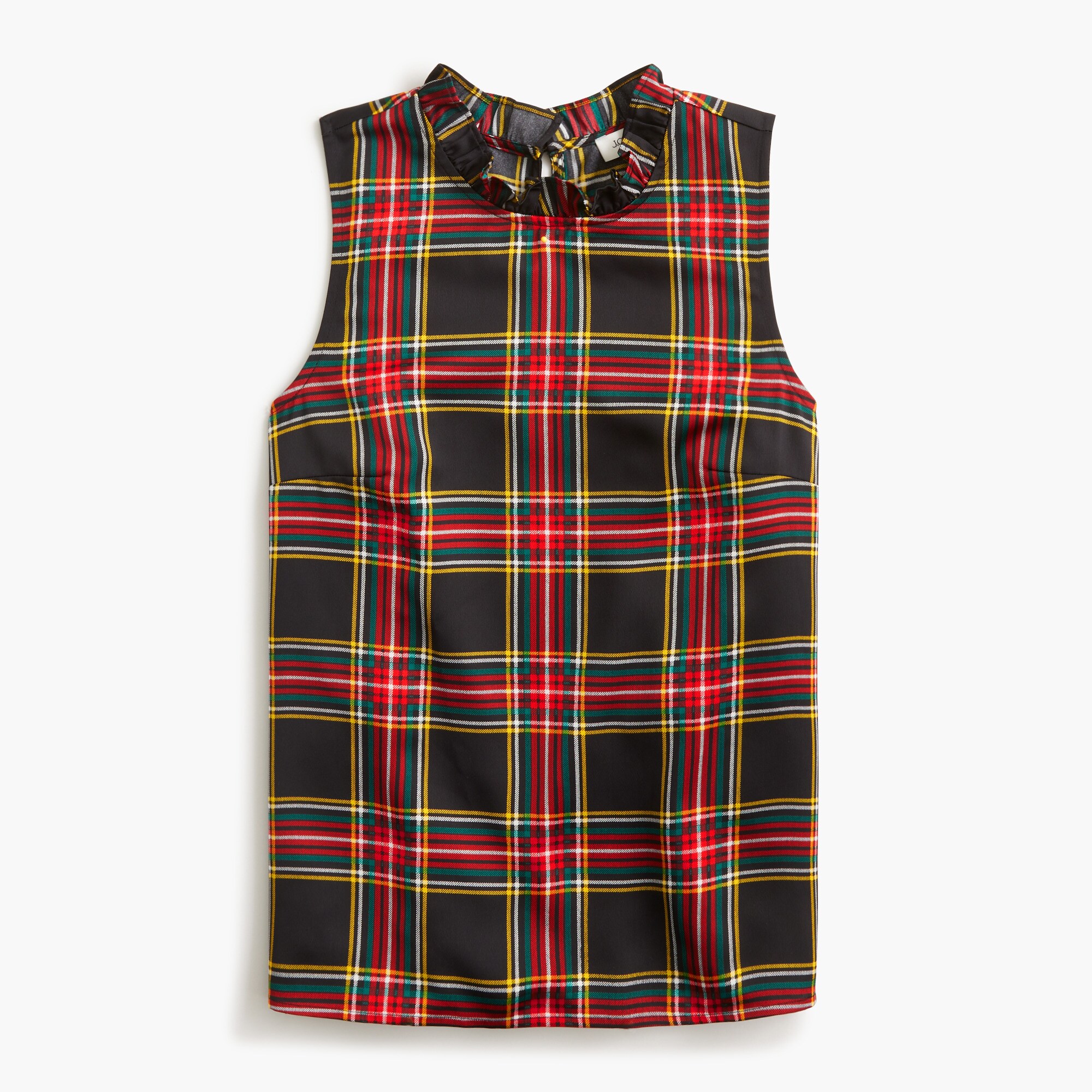 Sleeveless ruffleneck top