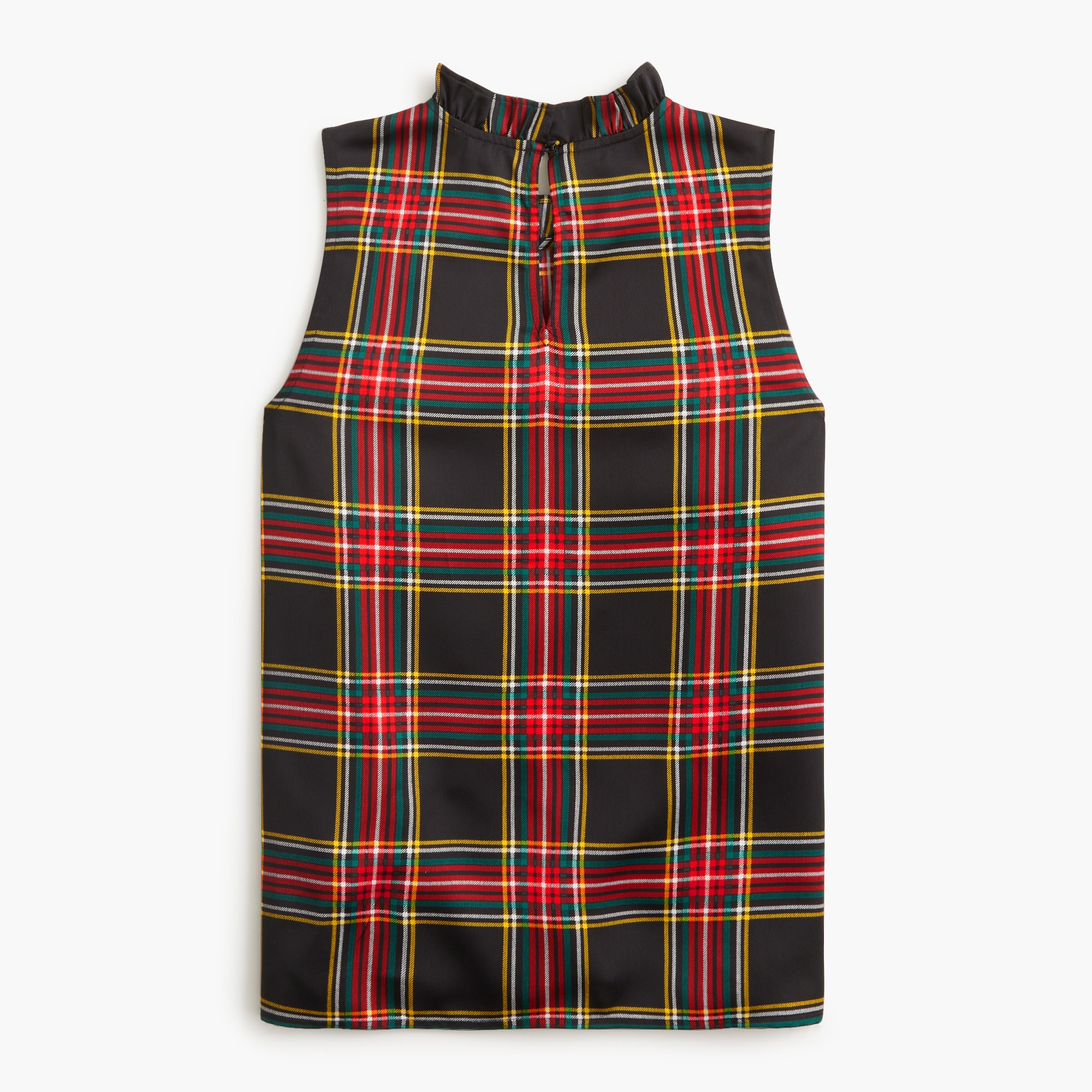 Sleeveless ruffleneck top