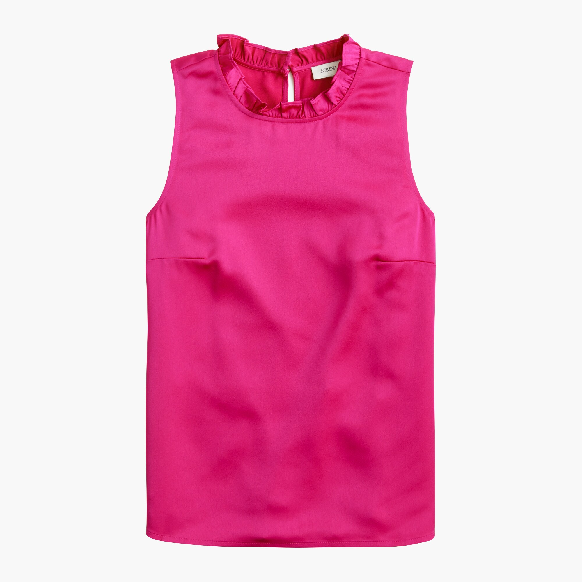 Sleeveless ruffleneck top