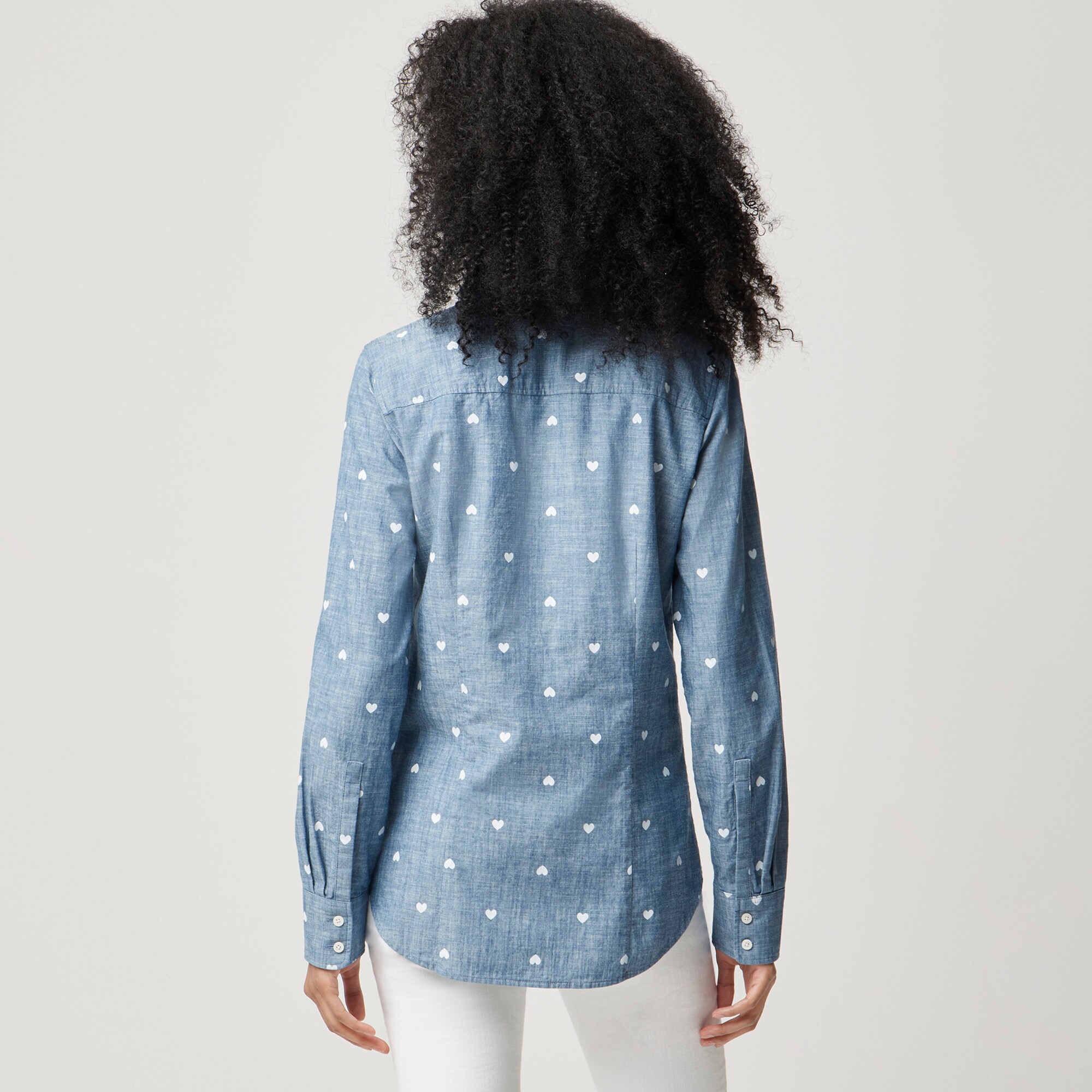 Chambray hearts button-up shirt in signature fit