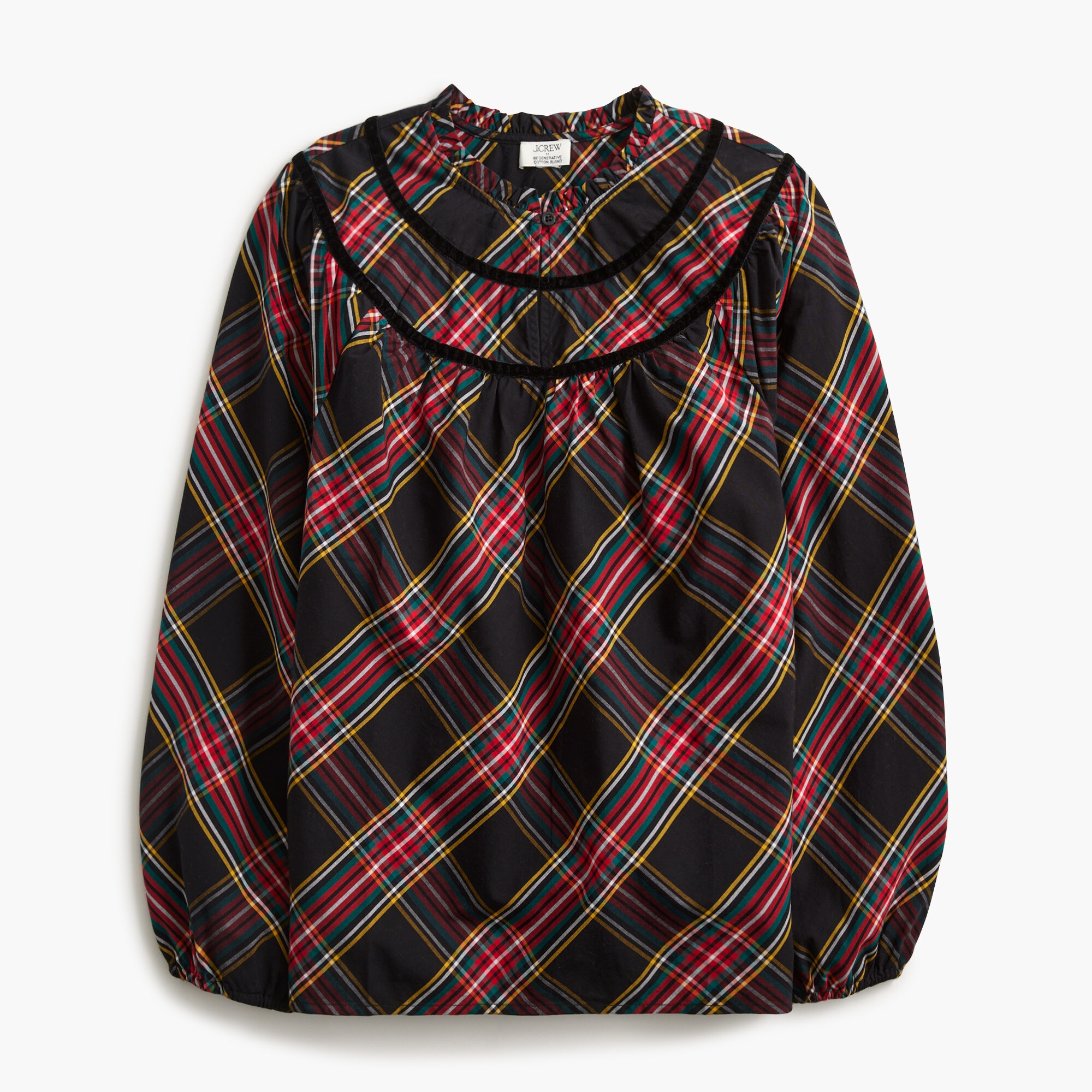  Tartan poplin top