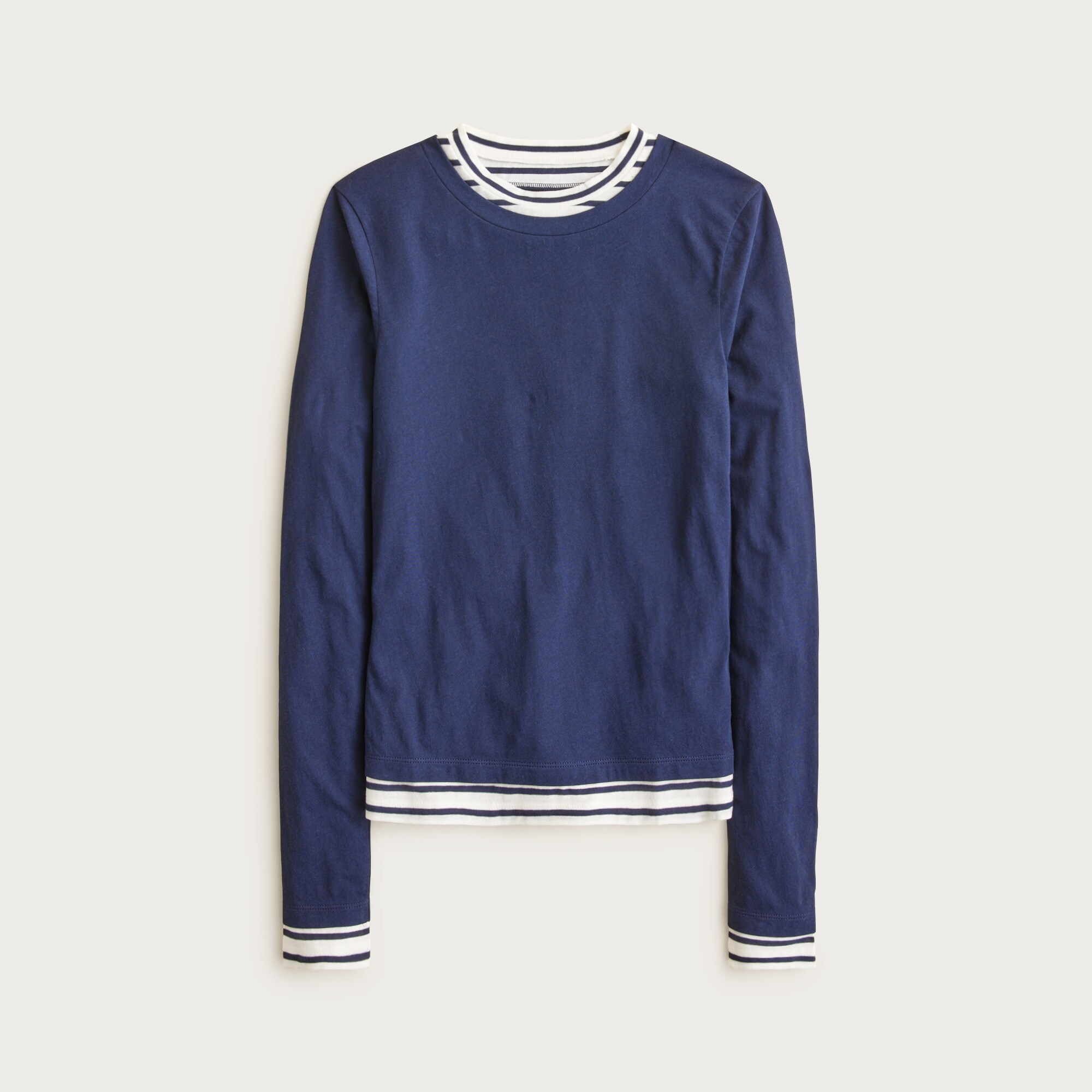Feather jersey layered long-sleeve T-shirt