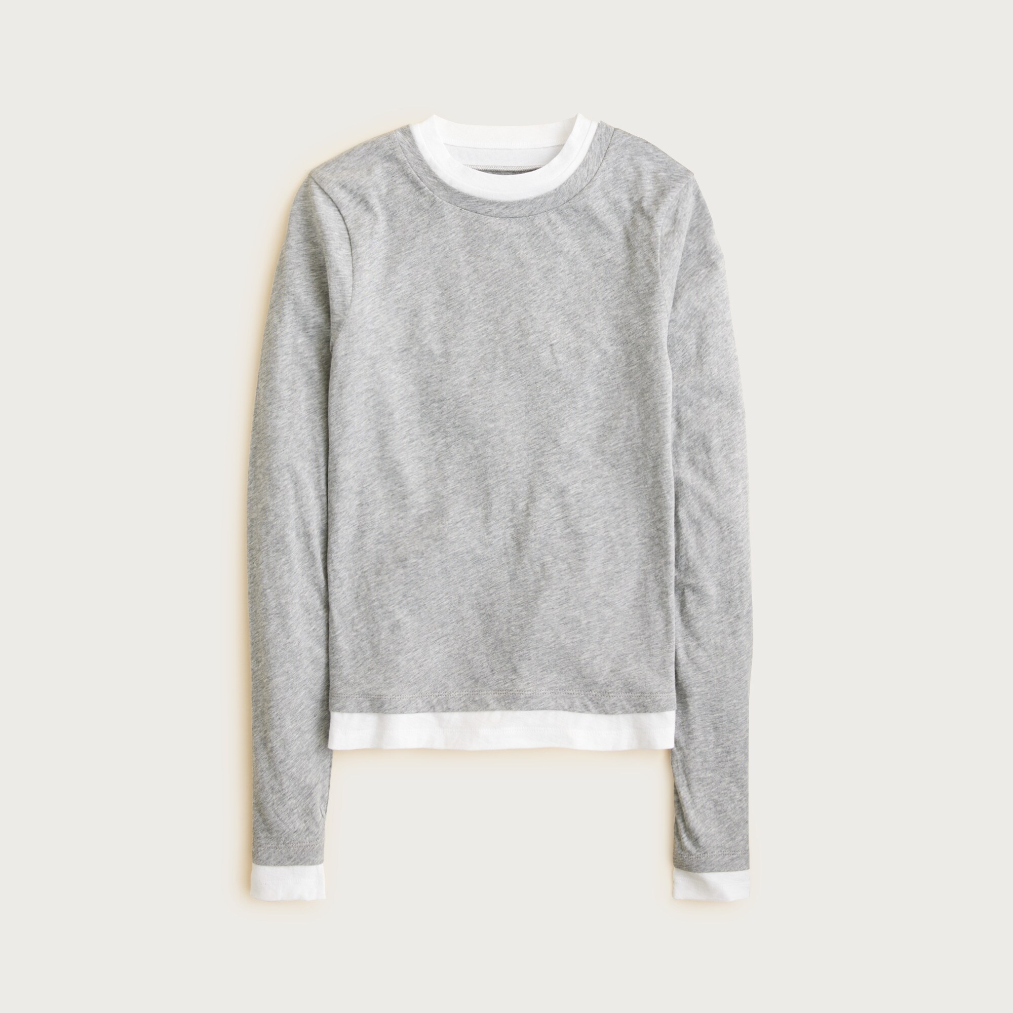 Feather jersey layered long-sleeve T-shirt