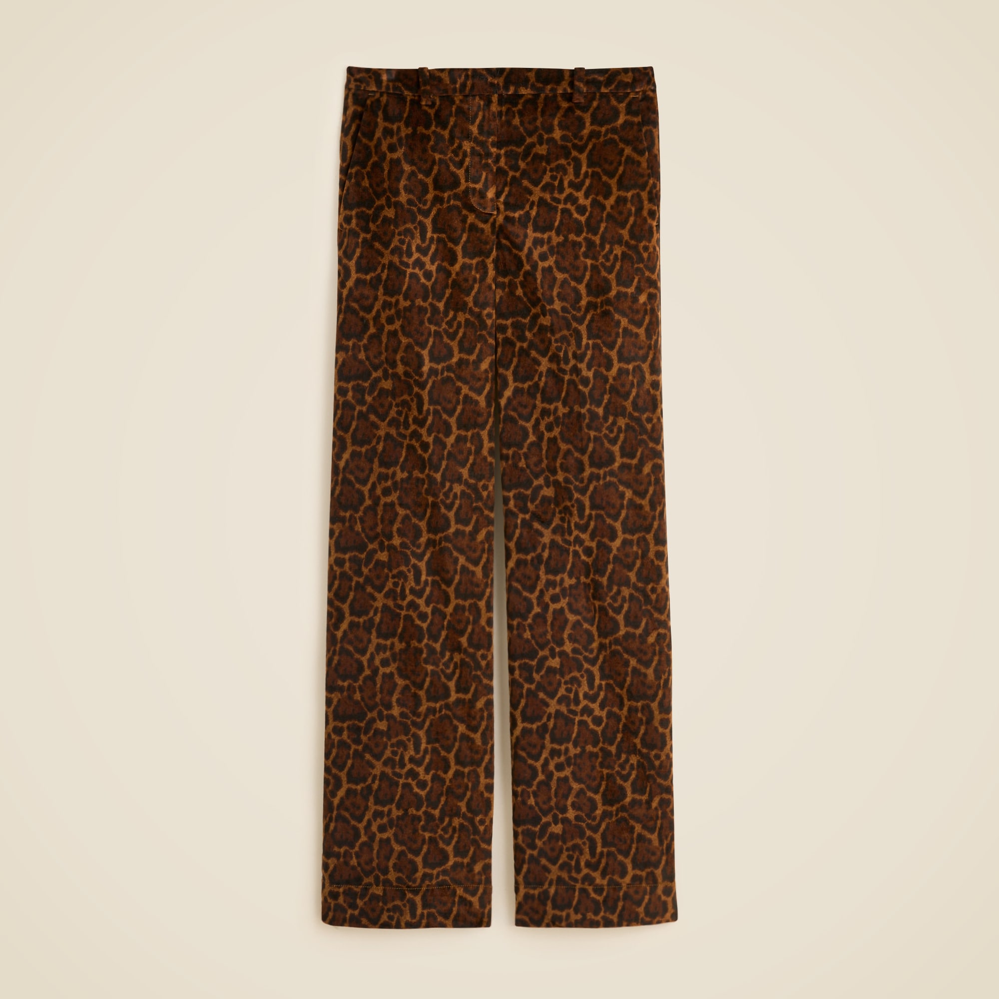 Tall wide-leg trouser with satin stripe in washed velvet