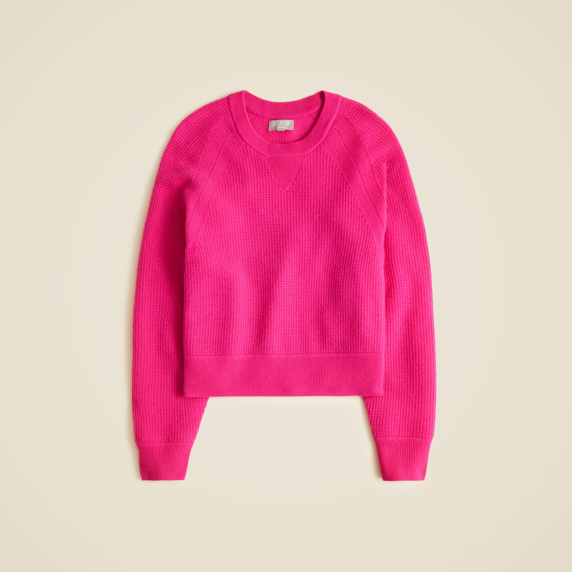 Cashmere waffle-stitch crewneck sweatshirt