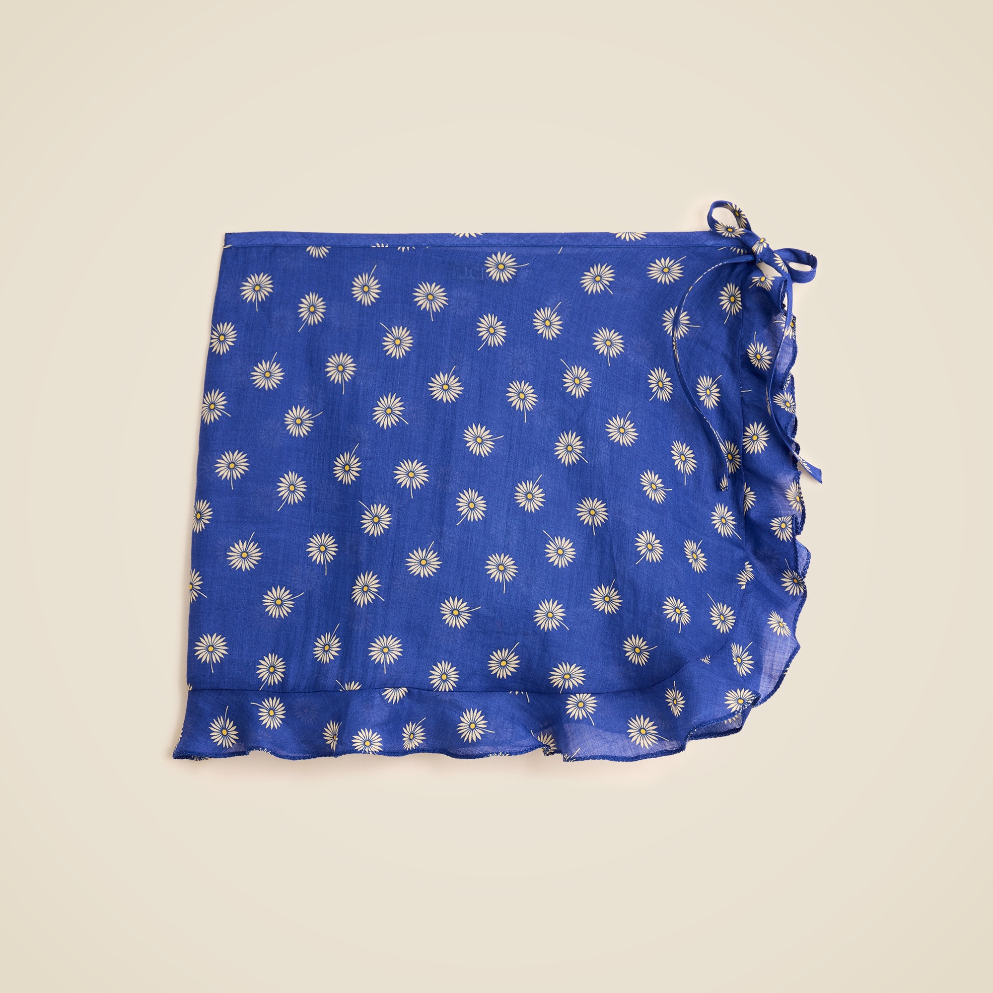Cover-up wrap skirt in ramie floral print
