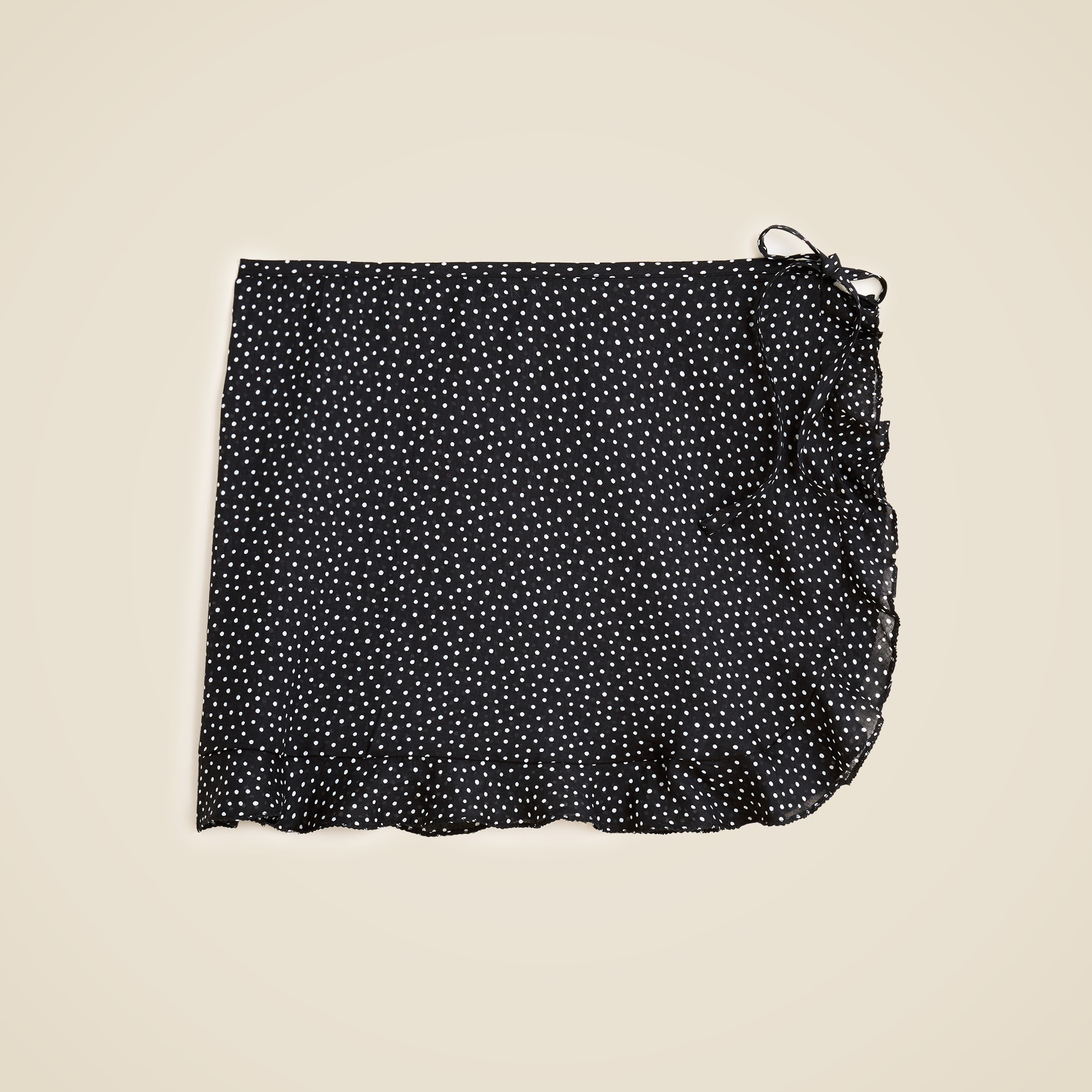 Cover-up wrap skirt in ramie dot print