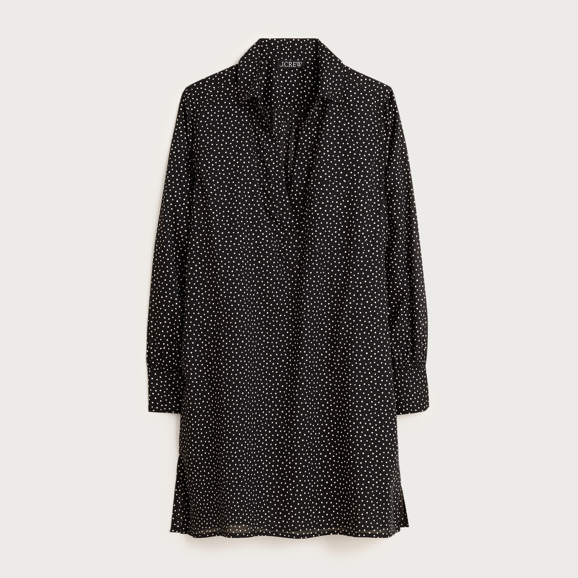 Relaxed-fit shirt-dress in cotton voile