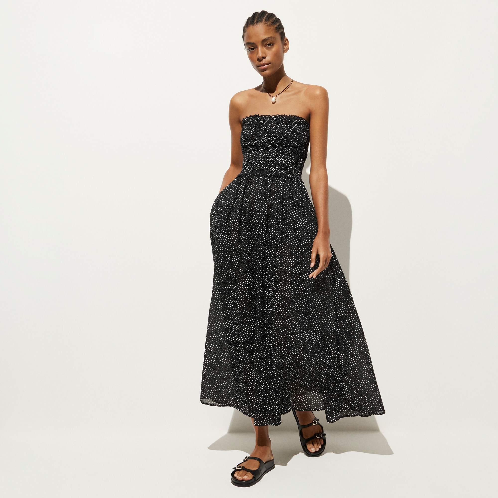 chinese dress ladies J CREW (XXS) Black Cotton Tiered Maxi Dress with Smocked Bust/Bodice – The  Thrifty Hippy