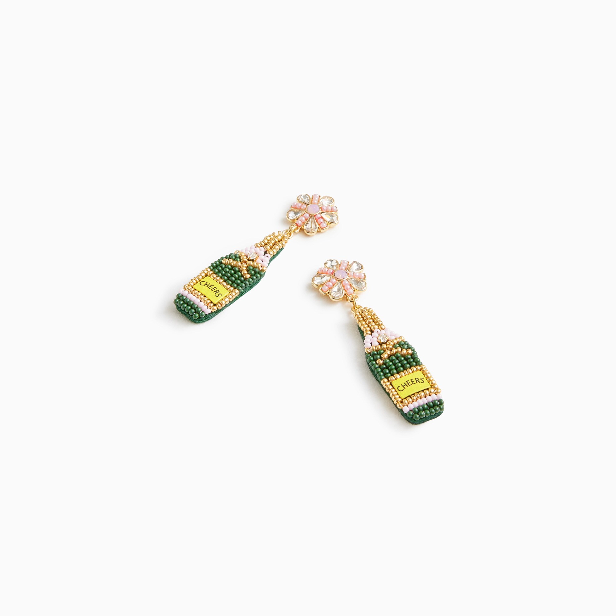 champagne bow statement earrings for women