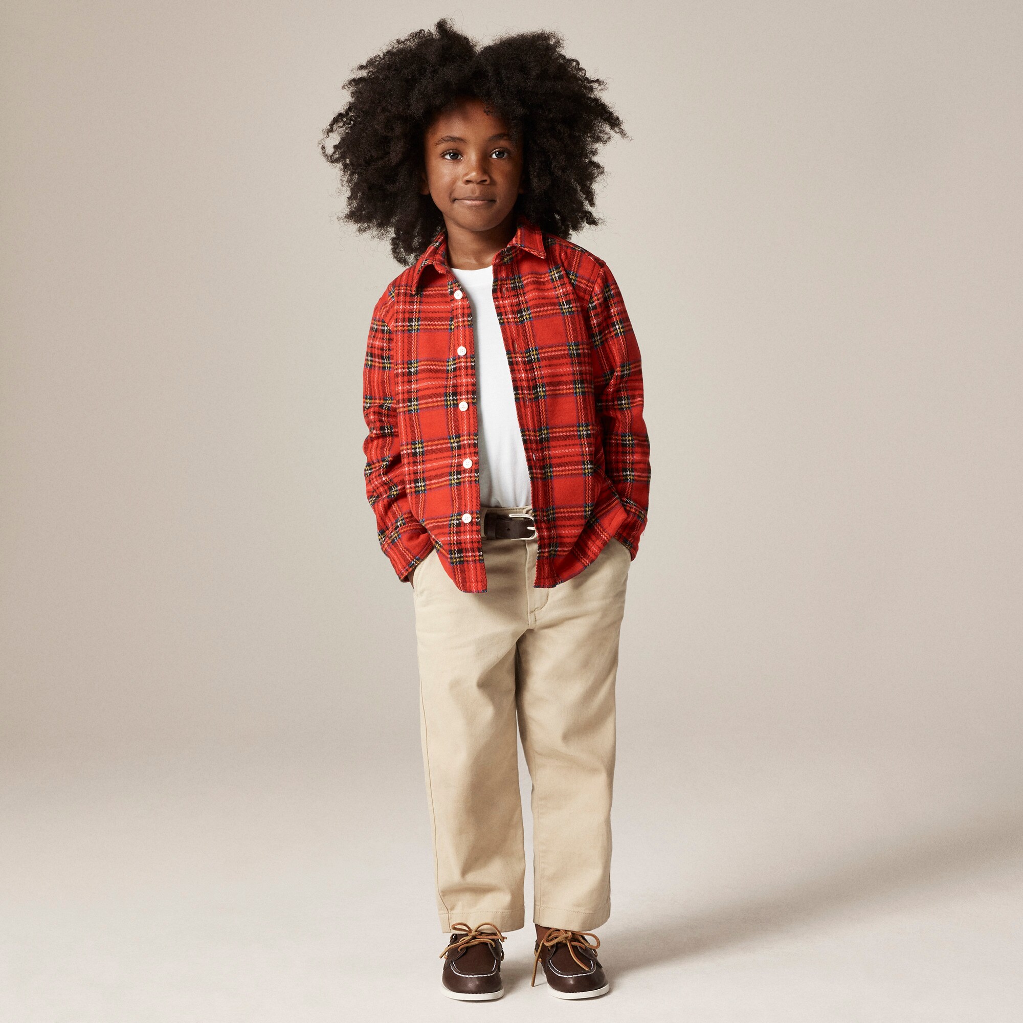 Kids' heavyweight Seaboard soft-knit shirt in Good Tidings plaid