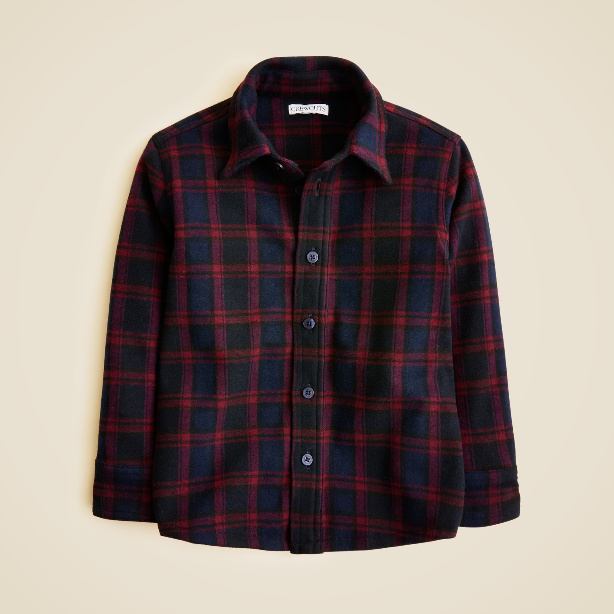 Kids' heavyweight Seaboard soft-knit shirt in navy plaid