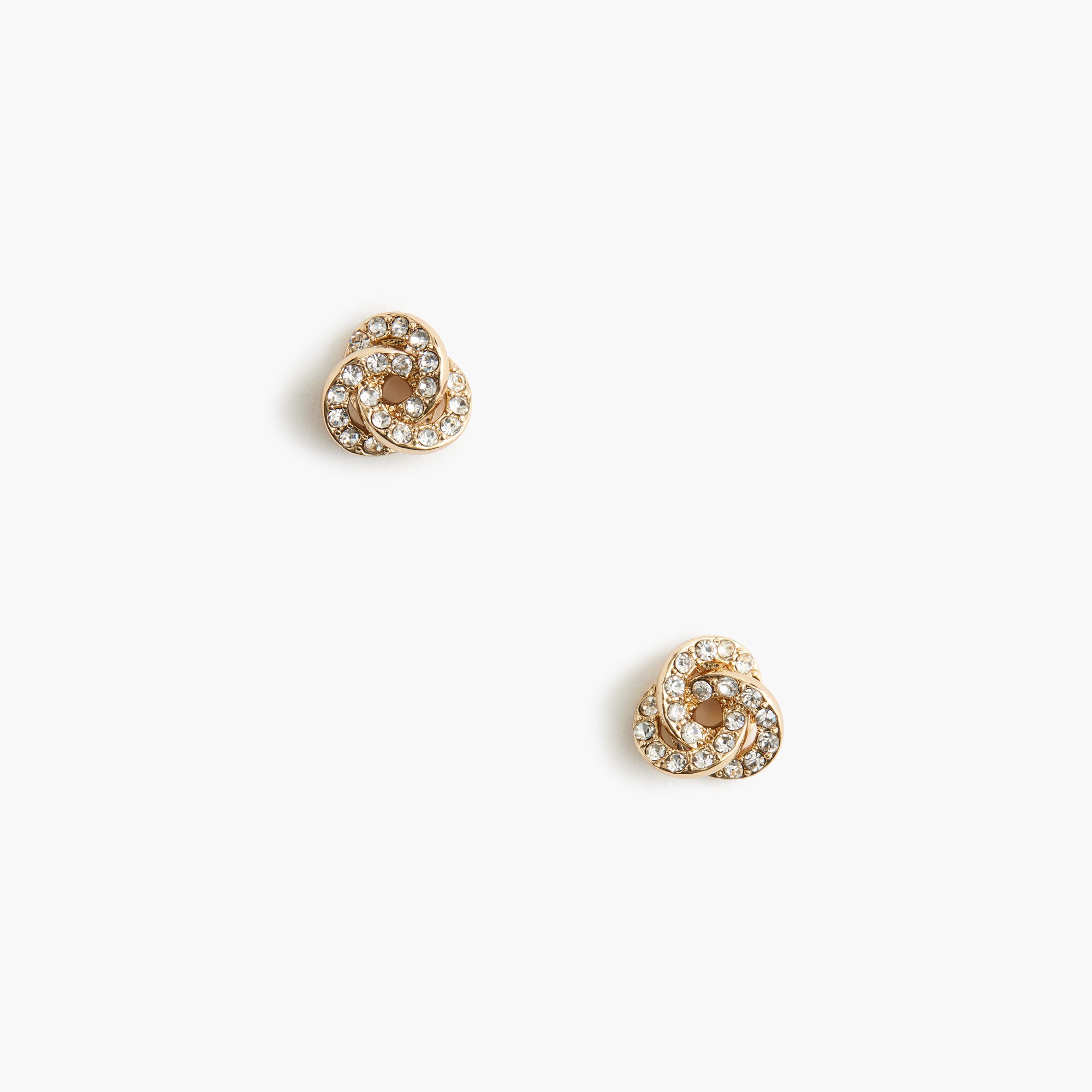  Pav&eacute; knot stud earrings