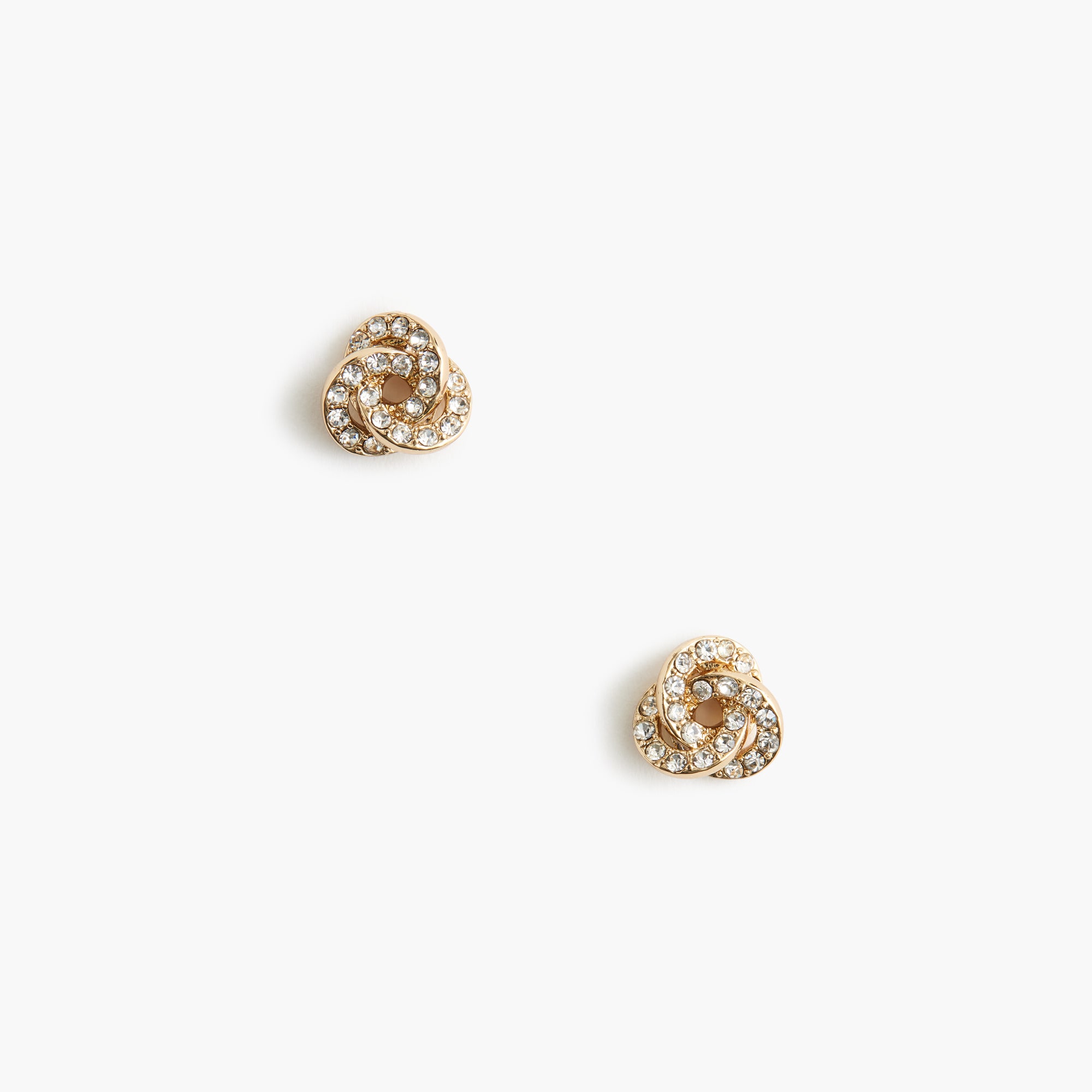  Pav&eacute; knot stud earrings