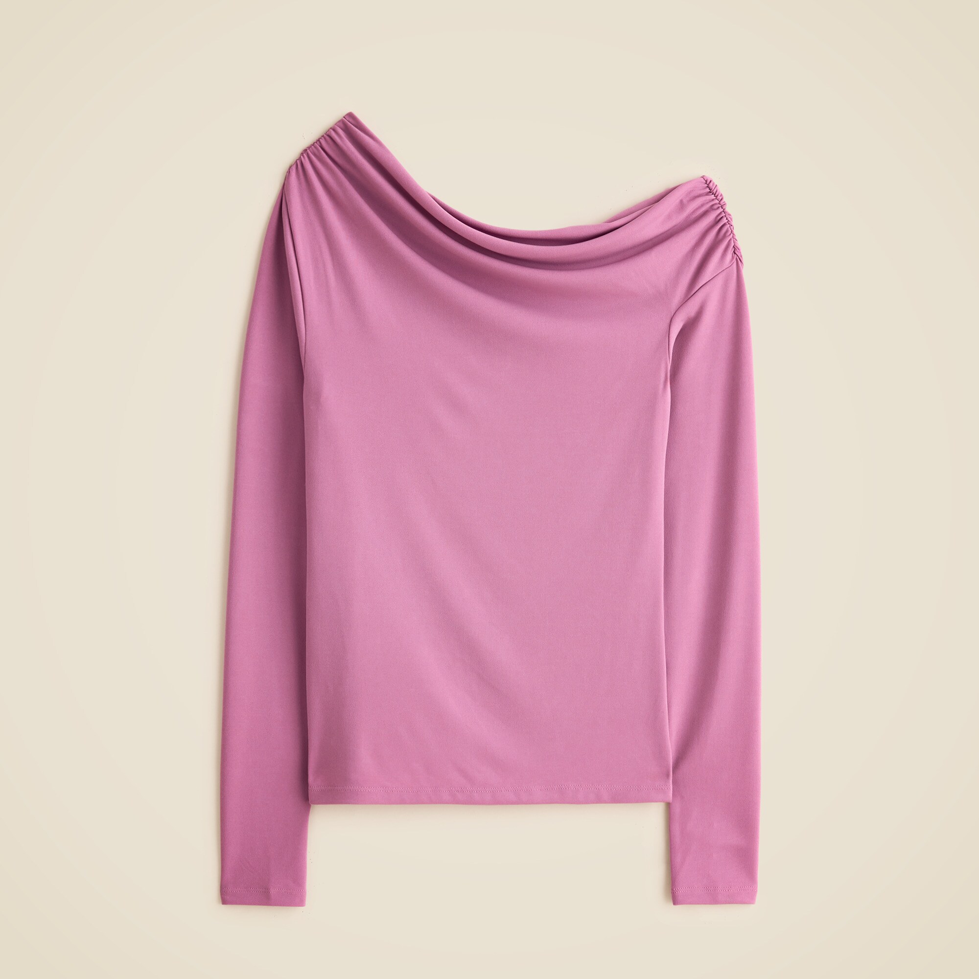 Matte jersey drapey off-the-shoulder top