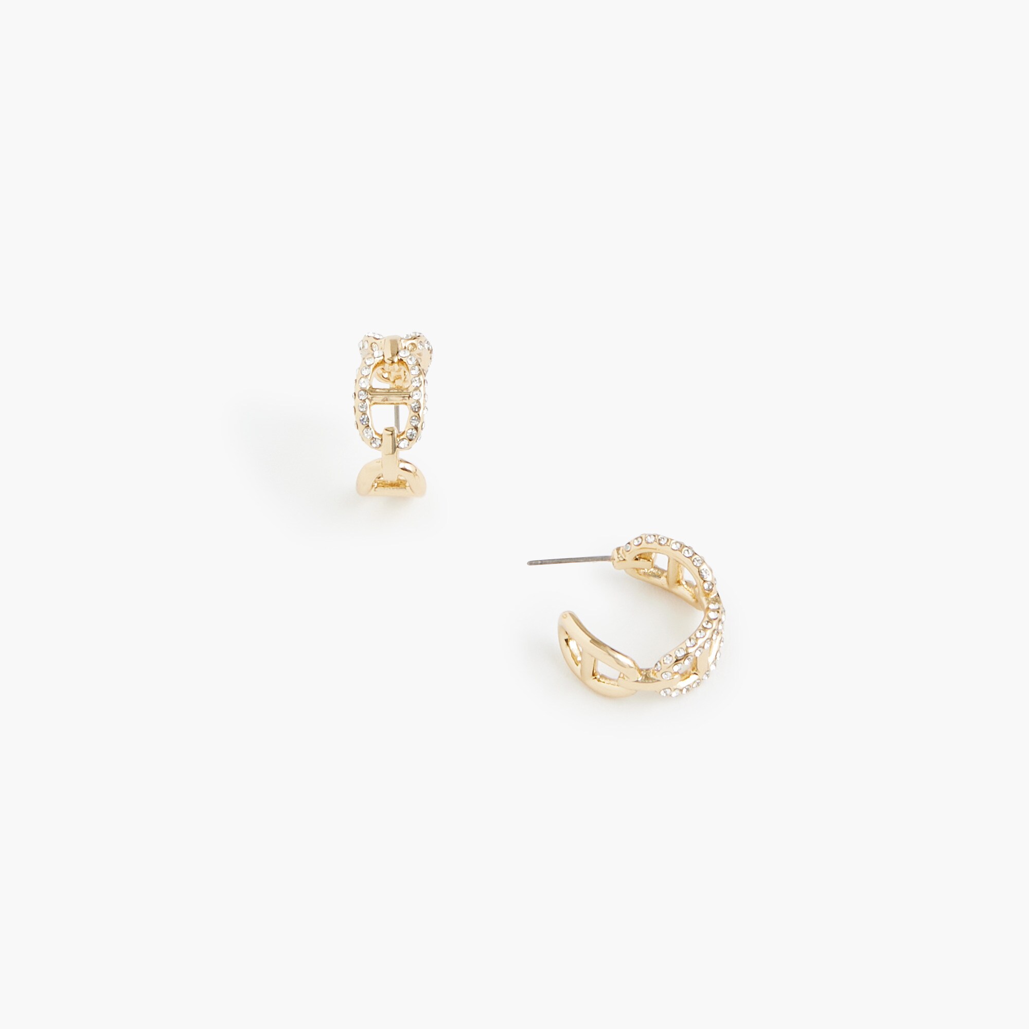 Crystal chain hoop earrings