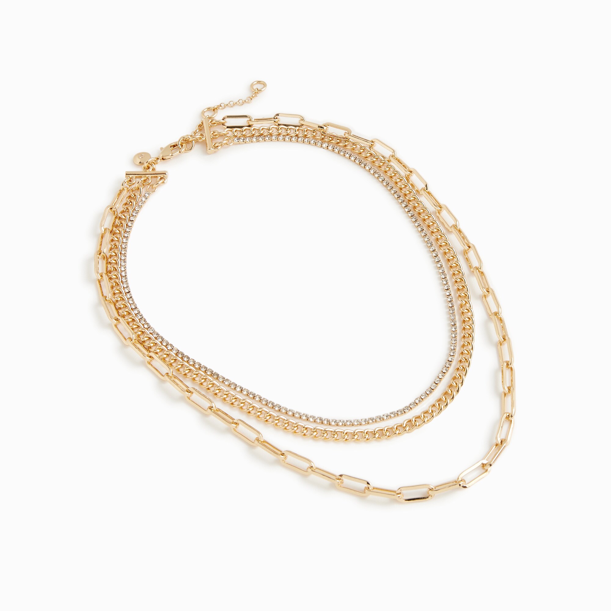 Crystal chain layered necklace