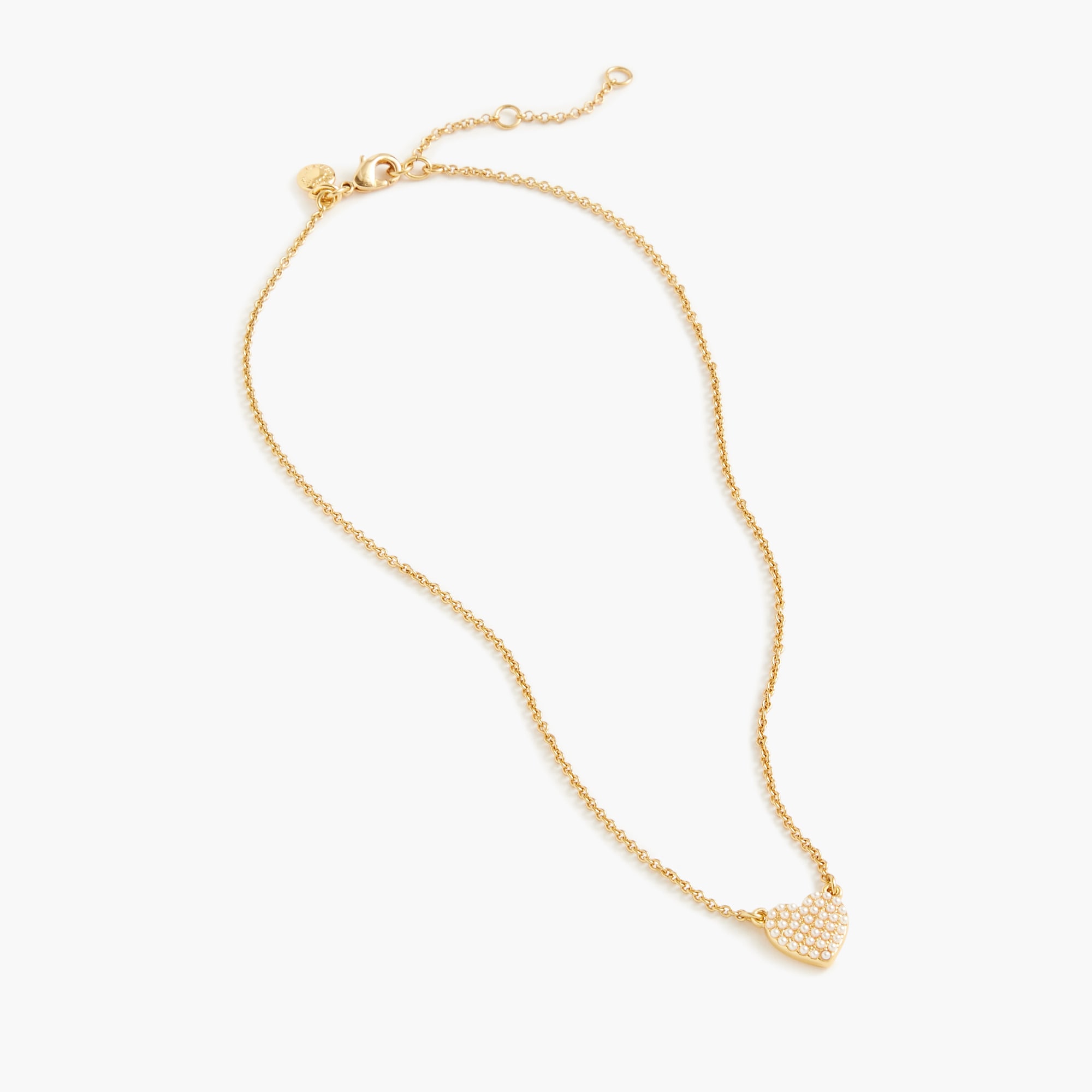  Pav&eacute; pearl heart necklace