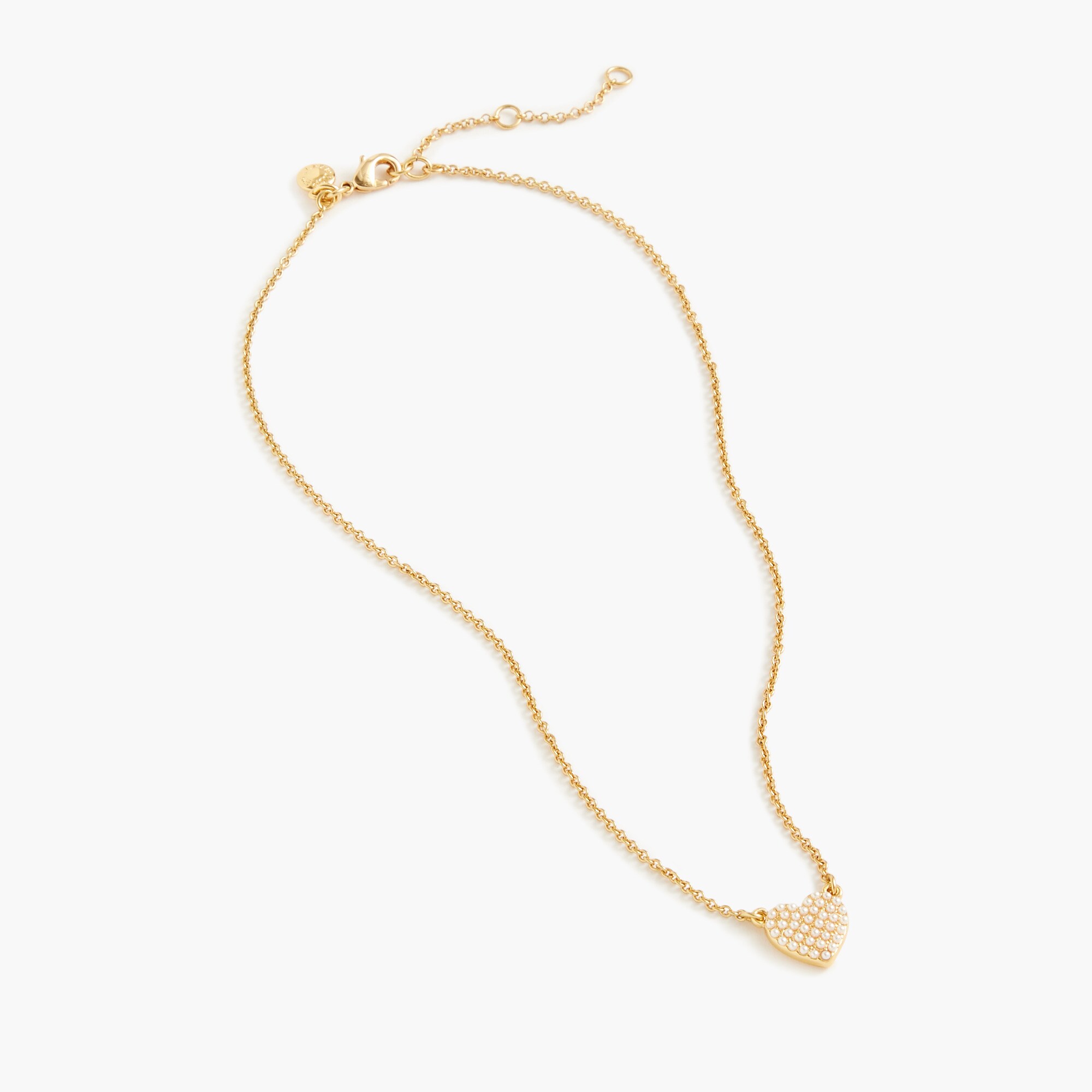 Pavé pearl heart necklace