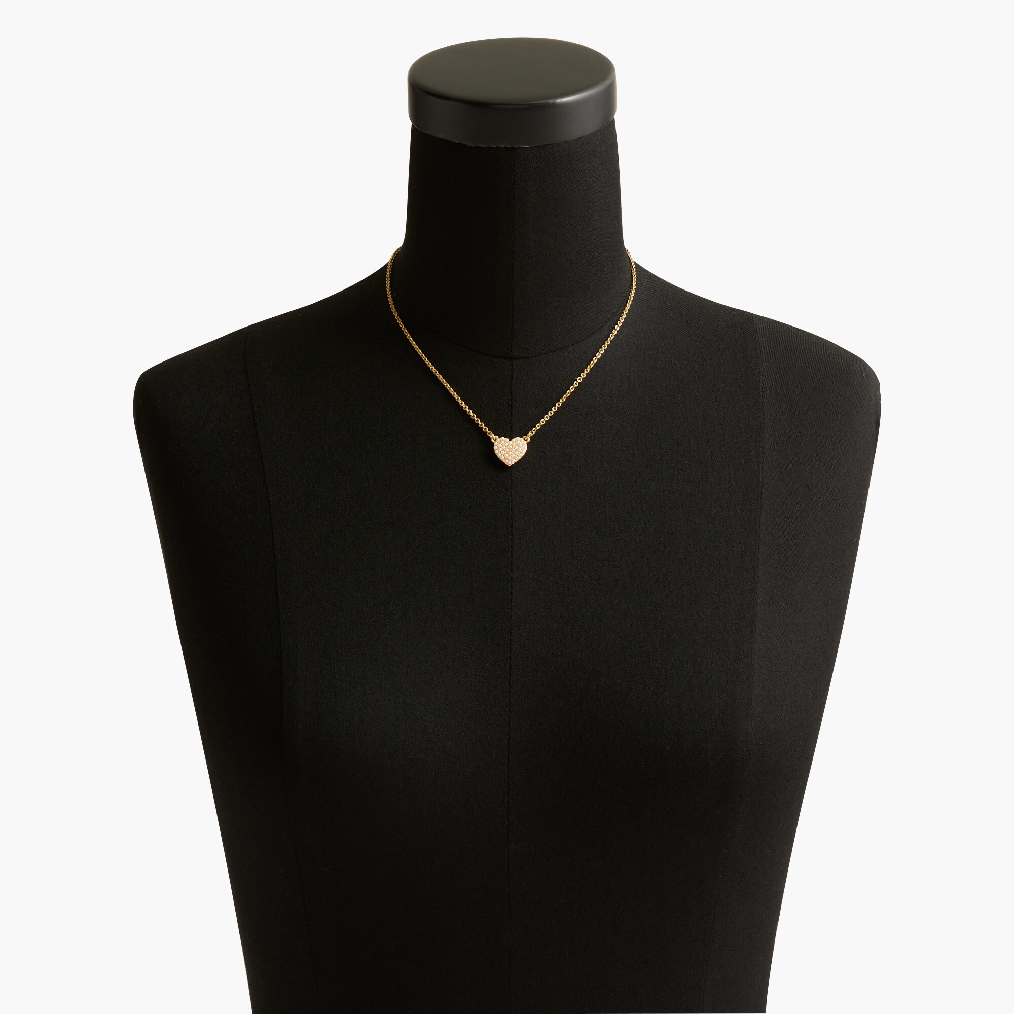 Pavé pearl heart necklace