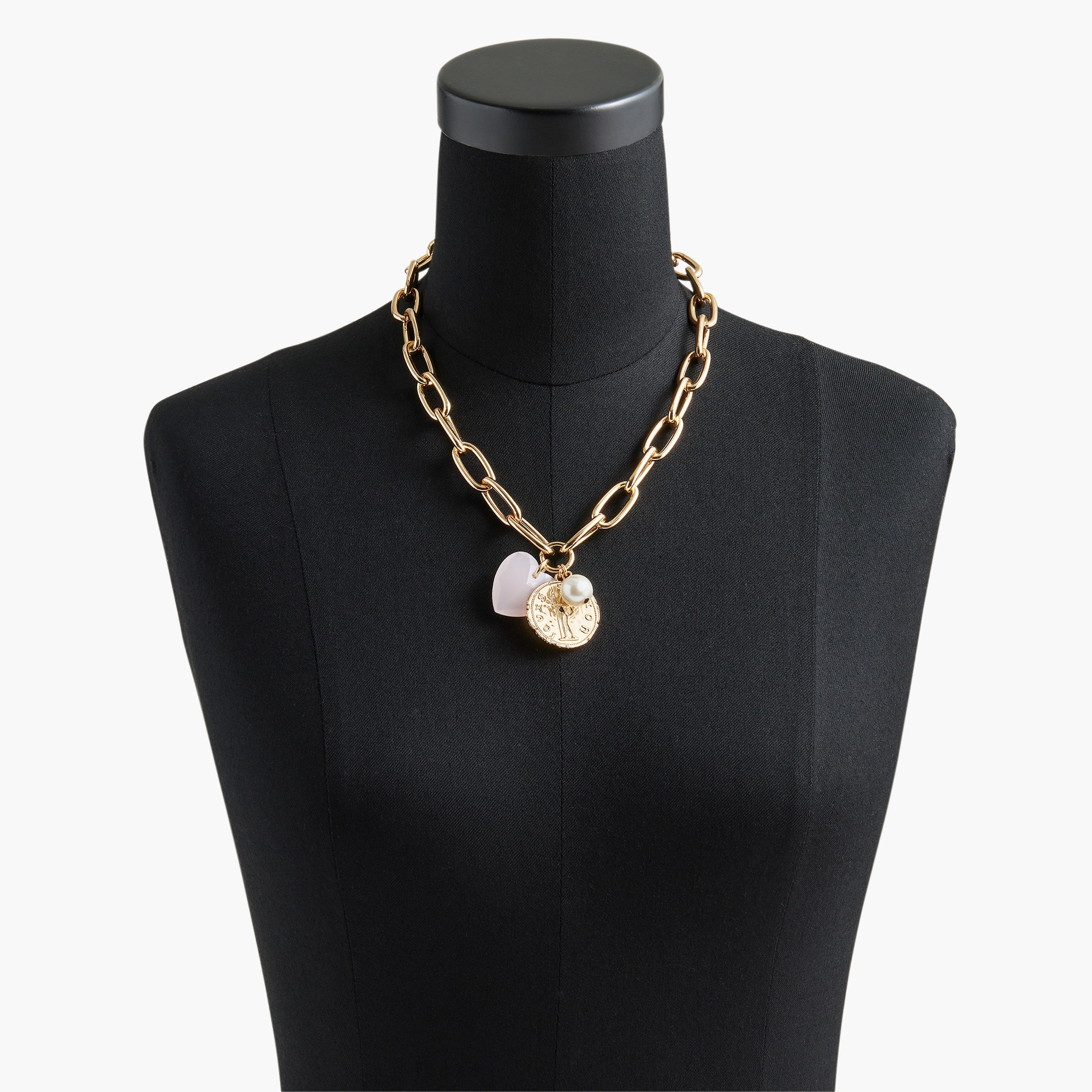 Puffy heart charm necklace