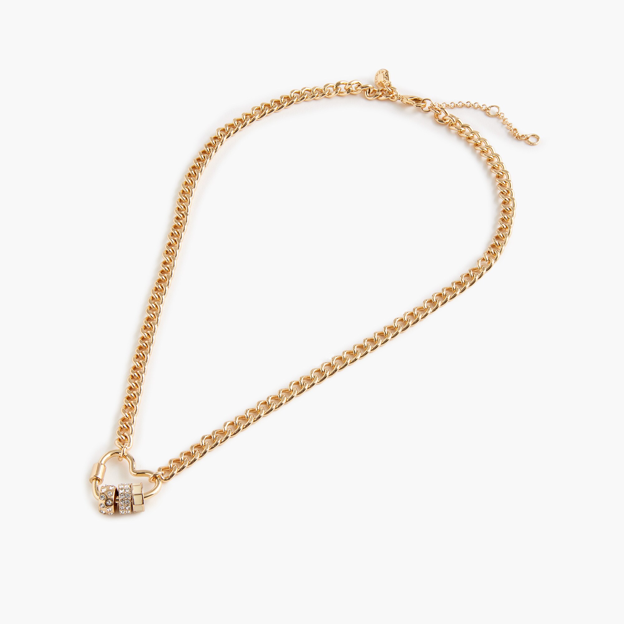 heart carabiner charm necklace for women