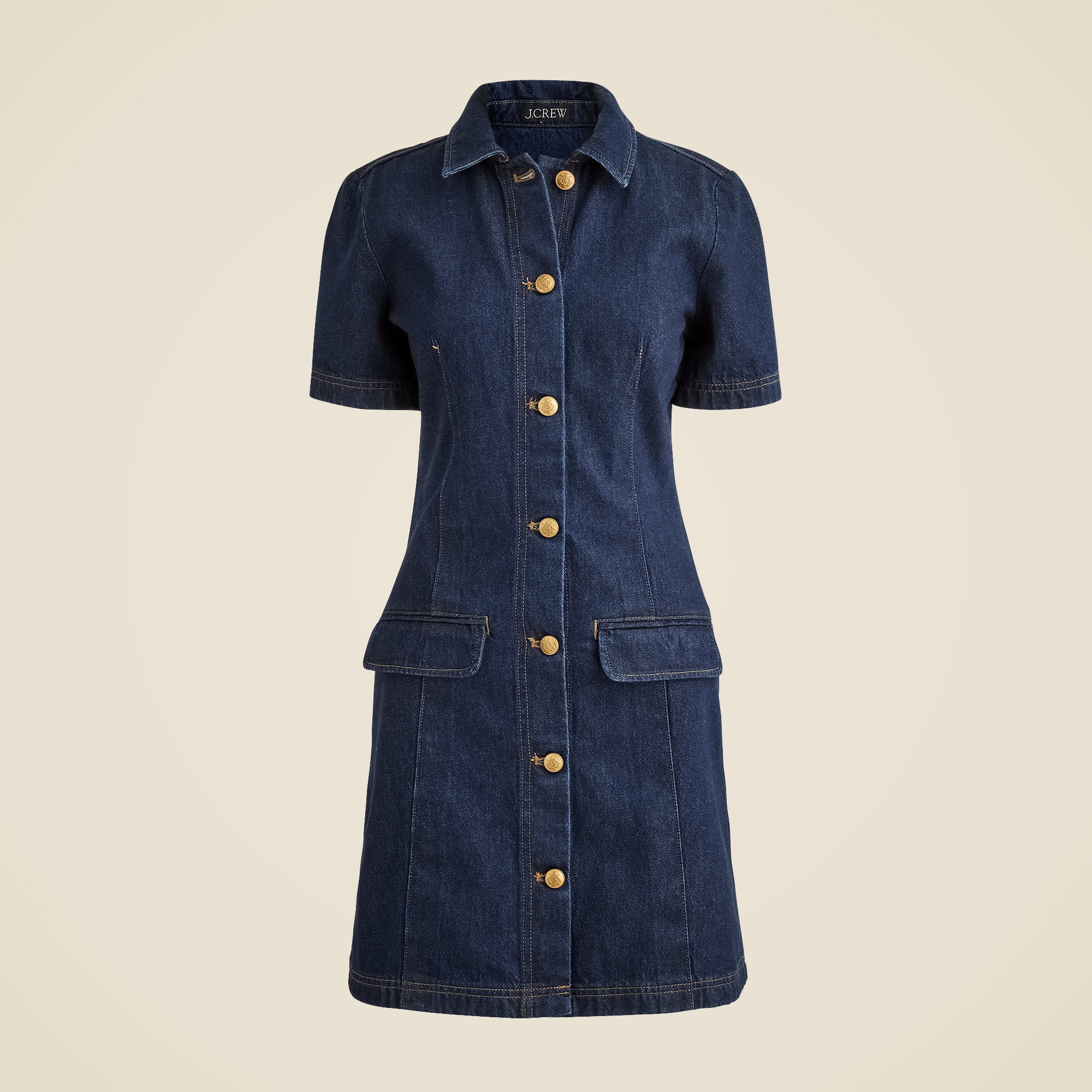 slim fit dress slacks CHIC AF GOLD BUTTON DENIM MIDI DRESS  AKIRA
